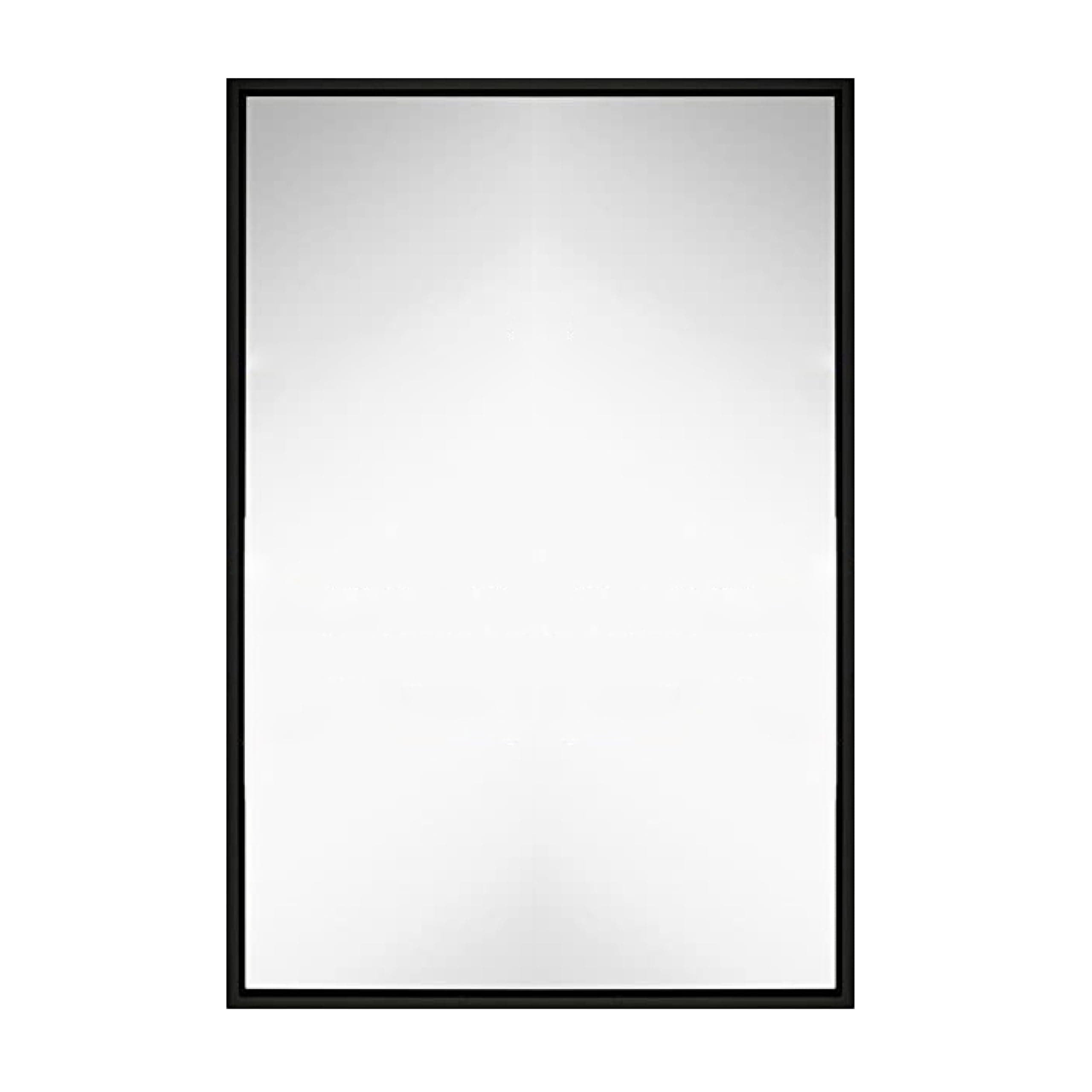 Hamilton Hills 24x36 inch Black Framed Mirror | Large Rectangular Bathroom Mirrors for Wall | Floating Glass Panel Vanity with Border | Wall-Mounted Mirror for Decor | Hangs Horizontal or Vertical