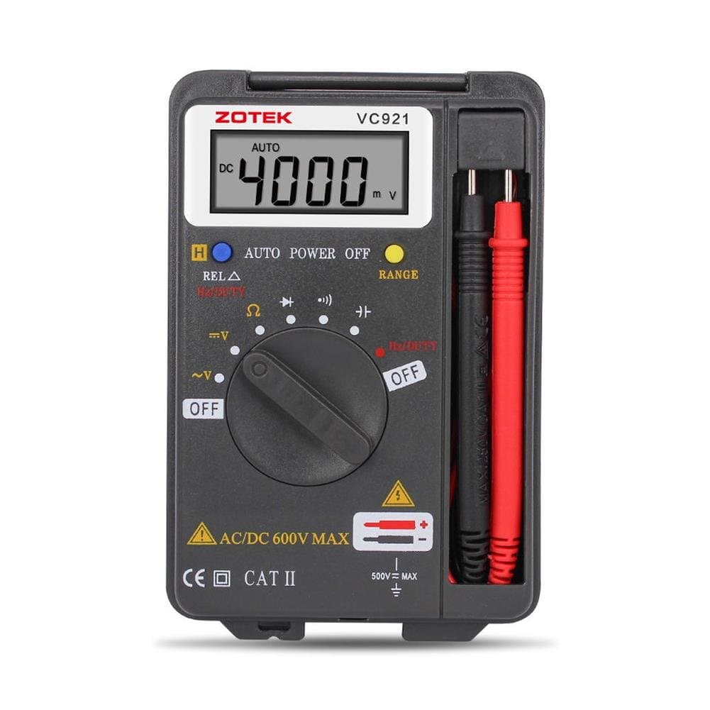Digital Multimeter, Auto Ranging Pocket Digital Multimeter Digital Multi Tester - AC DC Voltage DC Current Resistance Diodes Capacitance Transistor Measuring Instrument (VC921)