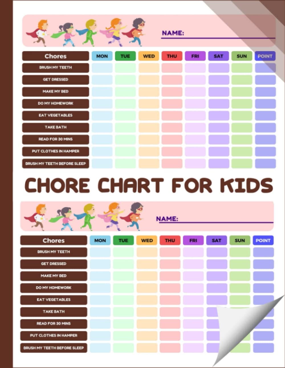 Chore Chart For Kids: Daily Chore Chart For Kids And Multiple-Kids | Daily And Weekly Chore Chart Checklist Task Journal For Boys And Girls | Children ... Charts Book | Kids Cleaning Schedule Chart Paperback – 12 February 2022