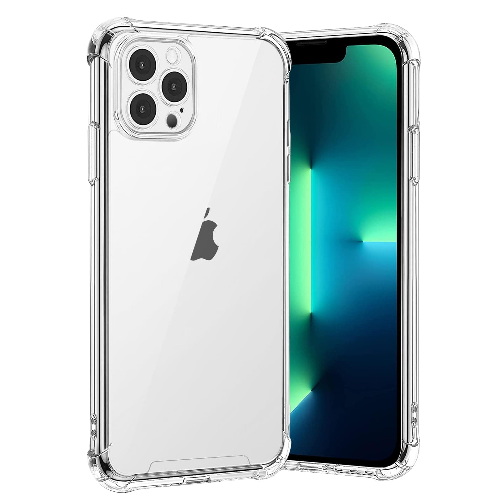 gueche Case for iPhone 13 Pro, Crystal Clear Cover, Shock-Absorption, Soft Silicone TPU + Hard Back PC Phone Basic Case, Compatible with Wireless Charger and Bike Phone Holder - Clear