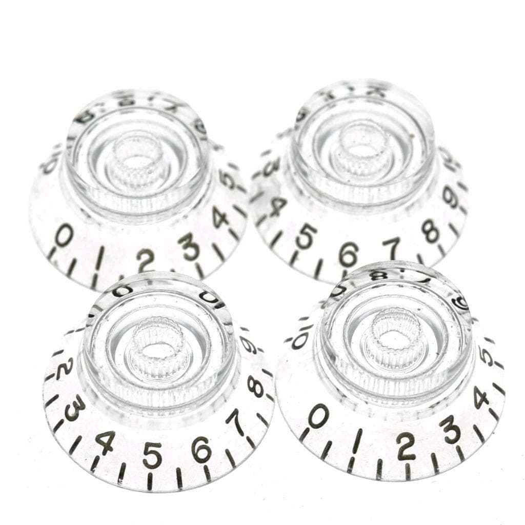 Dopro 4pcs USA(Imperial) LP Guitar Bell Knobs 24 Fine Splines Top Hat Knobs for USA Les Paul with CTS Pots Clear