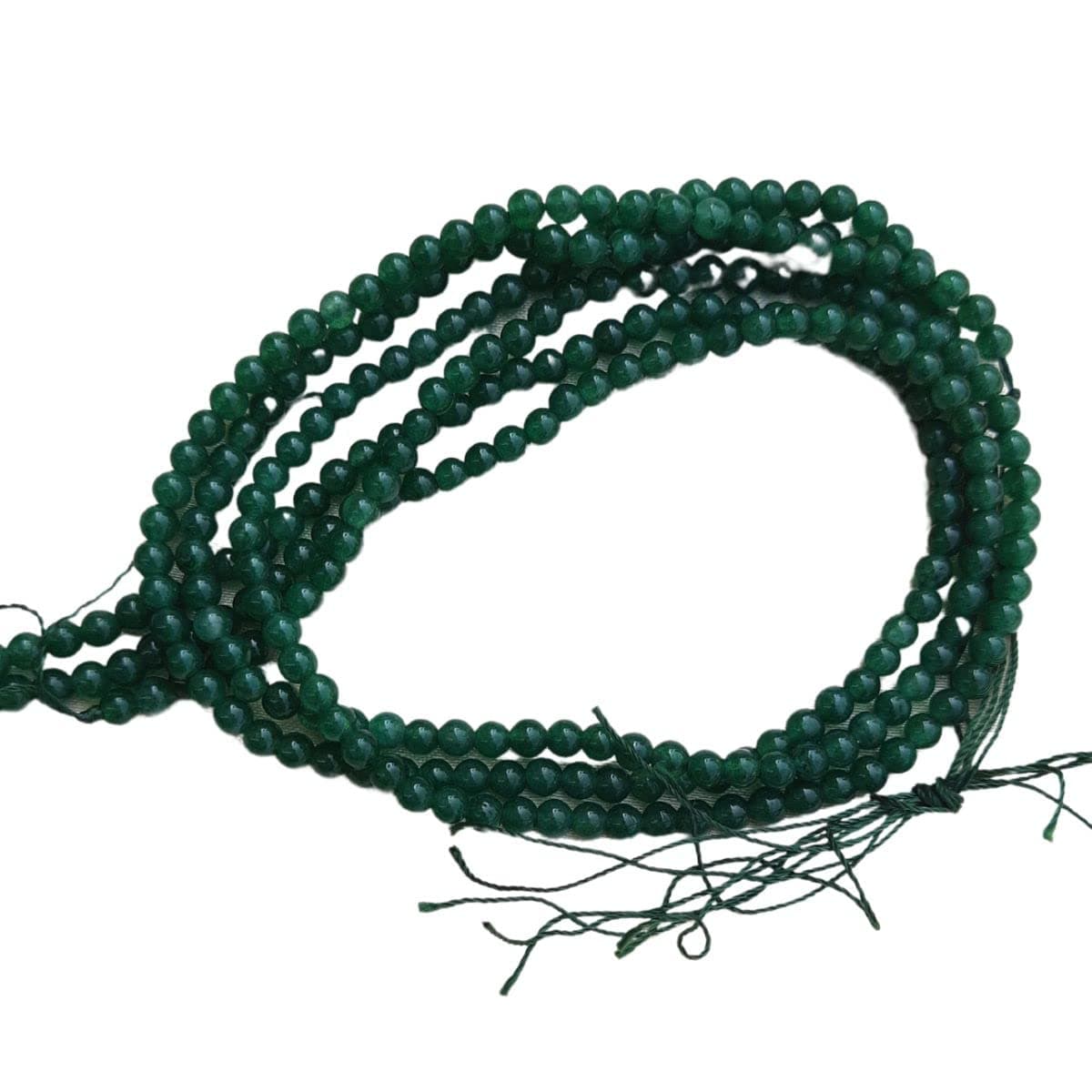 Maitri Export Green Jade 4mm Round Loose Beads in String for Making Necklace/Jewelry/Bracelet/Mala