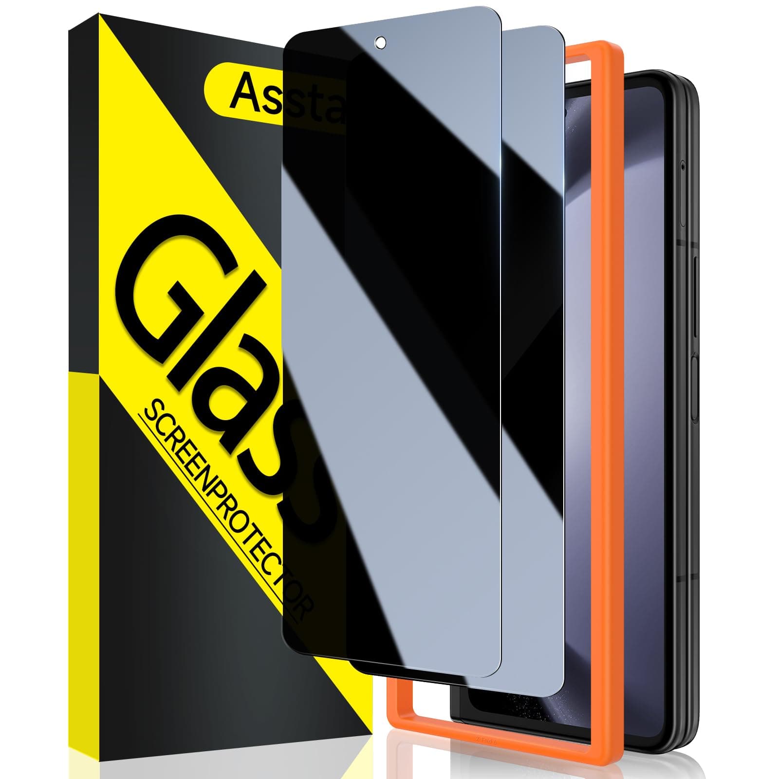[2 Pack]Asstar Privacy Screen Protector for Samsung Galaxy Z Fold 6,9H Hardness Tempered Glass Front Privacy Samsung Galaxy Z Fold 6 Screen Protector,Anti-Scratch Case Friendly Accessories Bubble Free