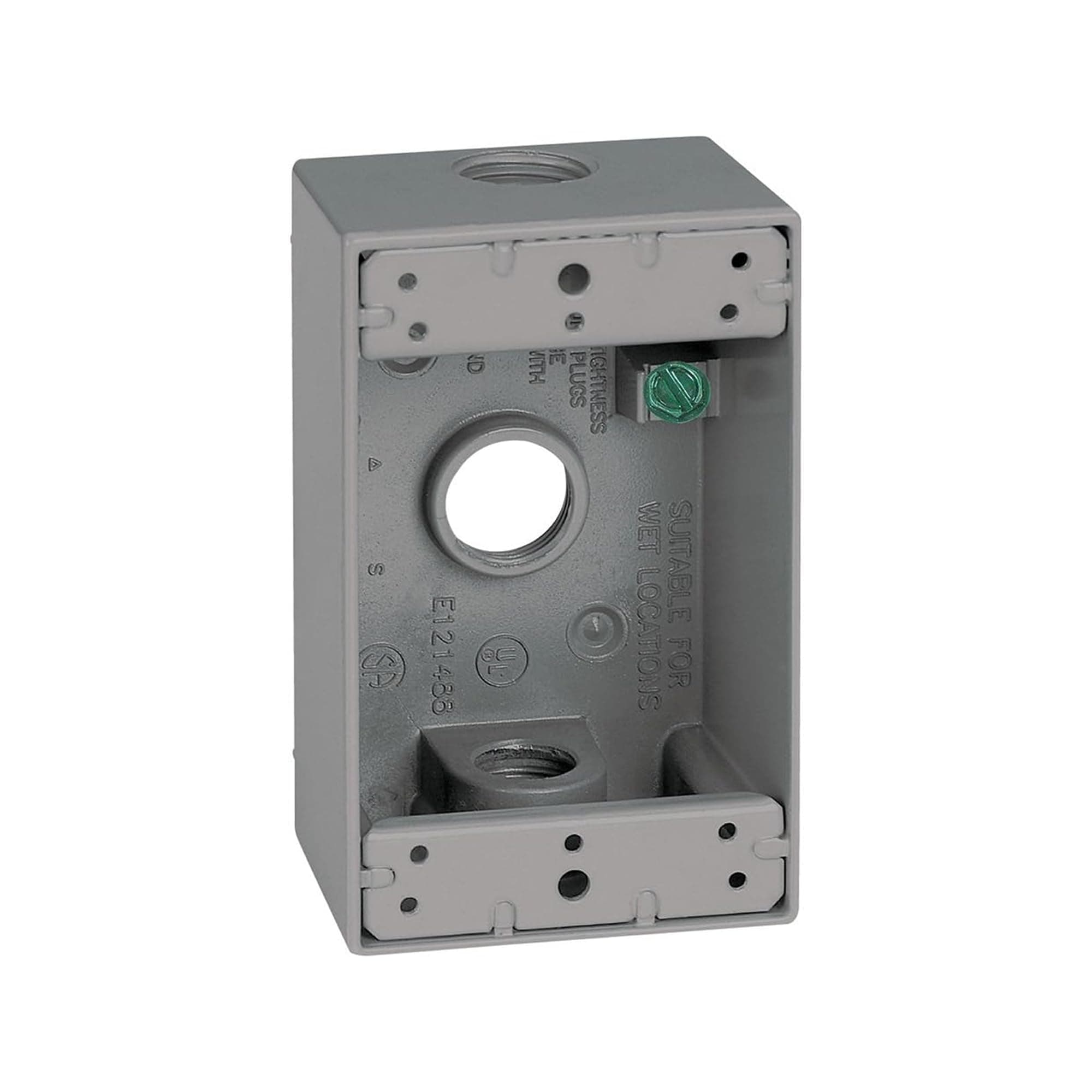 Sigma Engineered Solutions, Gray Sigma Electric 14250 1/2-Inch 3 Hole 1-Gang Box
