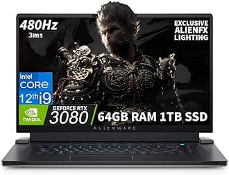 Alienware X17 R2 Gaming Laptop 17.3" 480Hz FHD (Intel 20-Core i9-12900H, 64GB DDR5 RAM, 1TB PCIe SSD, NVIDIA GeForce RTX 3080 16GB) Per-key RGB Backlit, Thunderbolt, Win 11 Home, Lunar Light