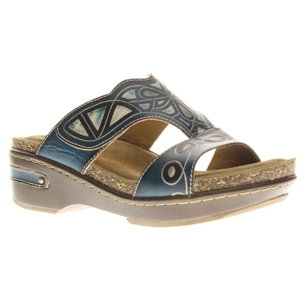 Spring Step Softstep Women's Navy Leather Sandal 38 M EU