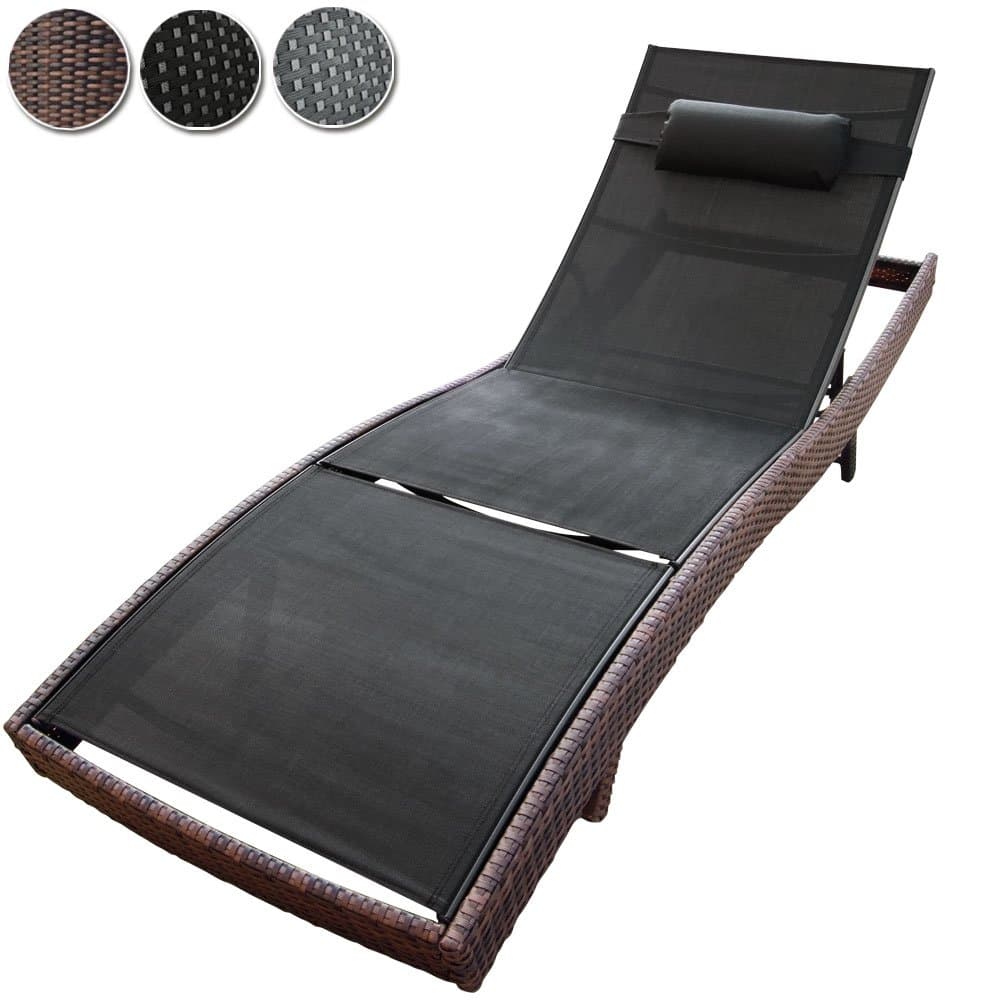 Polyrattan Sun Lounger Brown