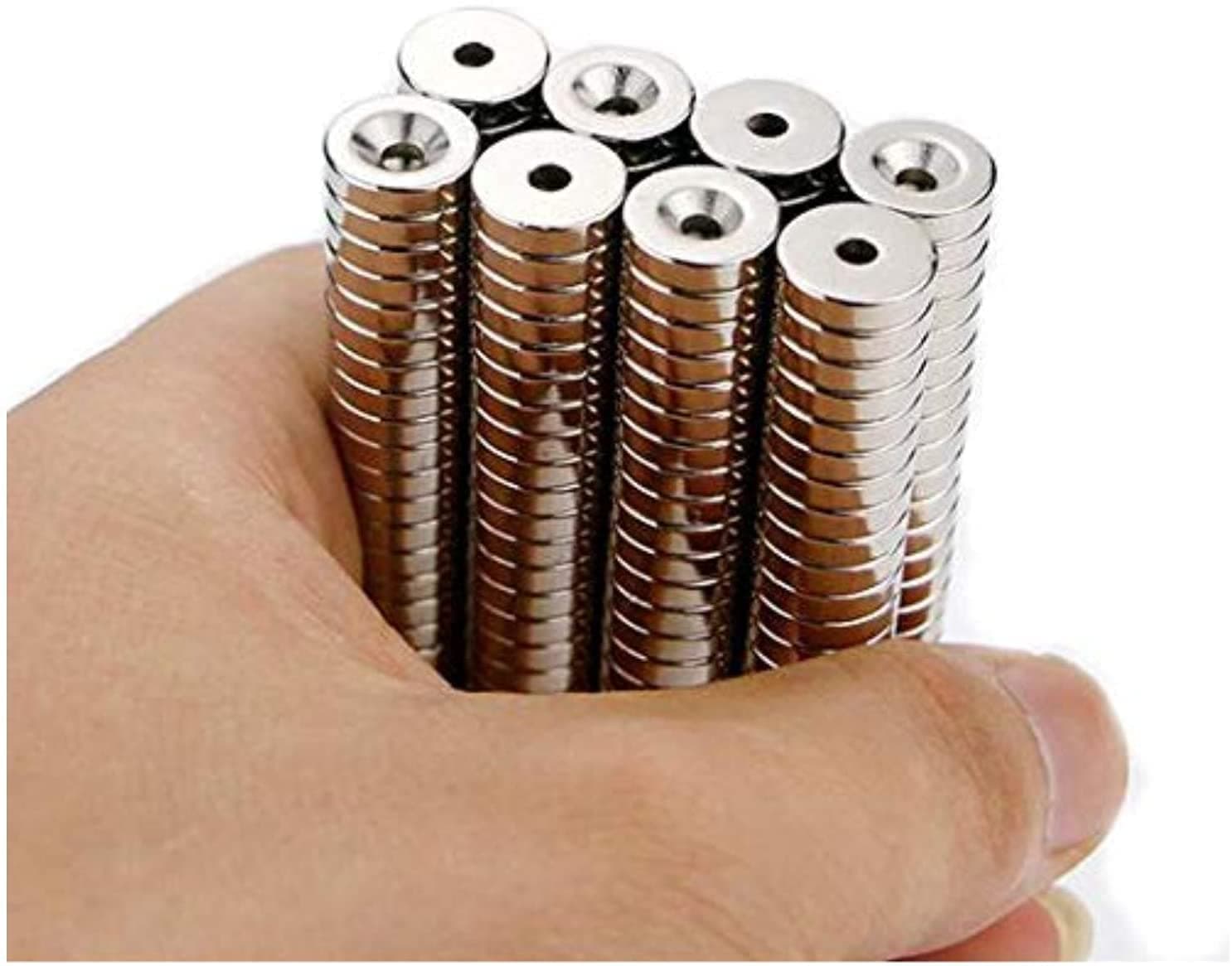 40pcs Magnets Disc Countersunk Permanent Magnet Fastener Magnets Countersunk,Magnets with Holes, Magnets for Tool, Home, Workplace, Door retainers,Refrigerator Magnets,Crafts Magnets