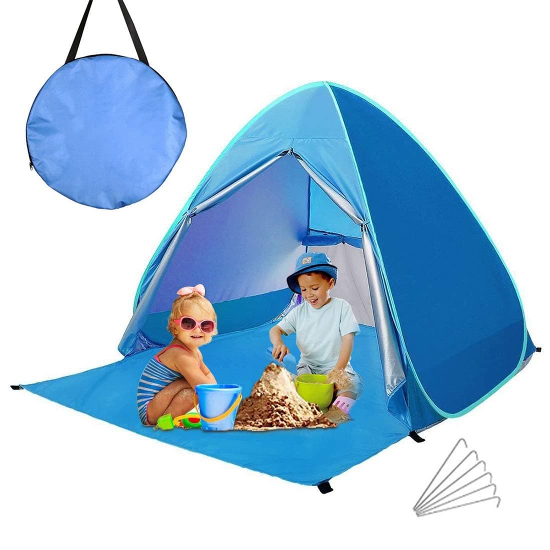 Pop Up Beach Tent, Ideapro 2-3 Person Quick Automatic Instant Beach Tent Anti-UV Sun Shade Outdoor Camping Tent Waterproof Beach Shelter for Fishing, Garden, Camping, Beach, Picnic