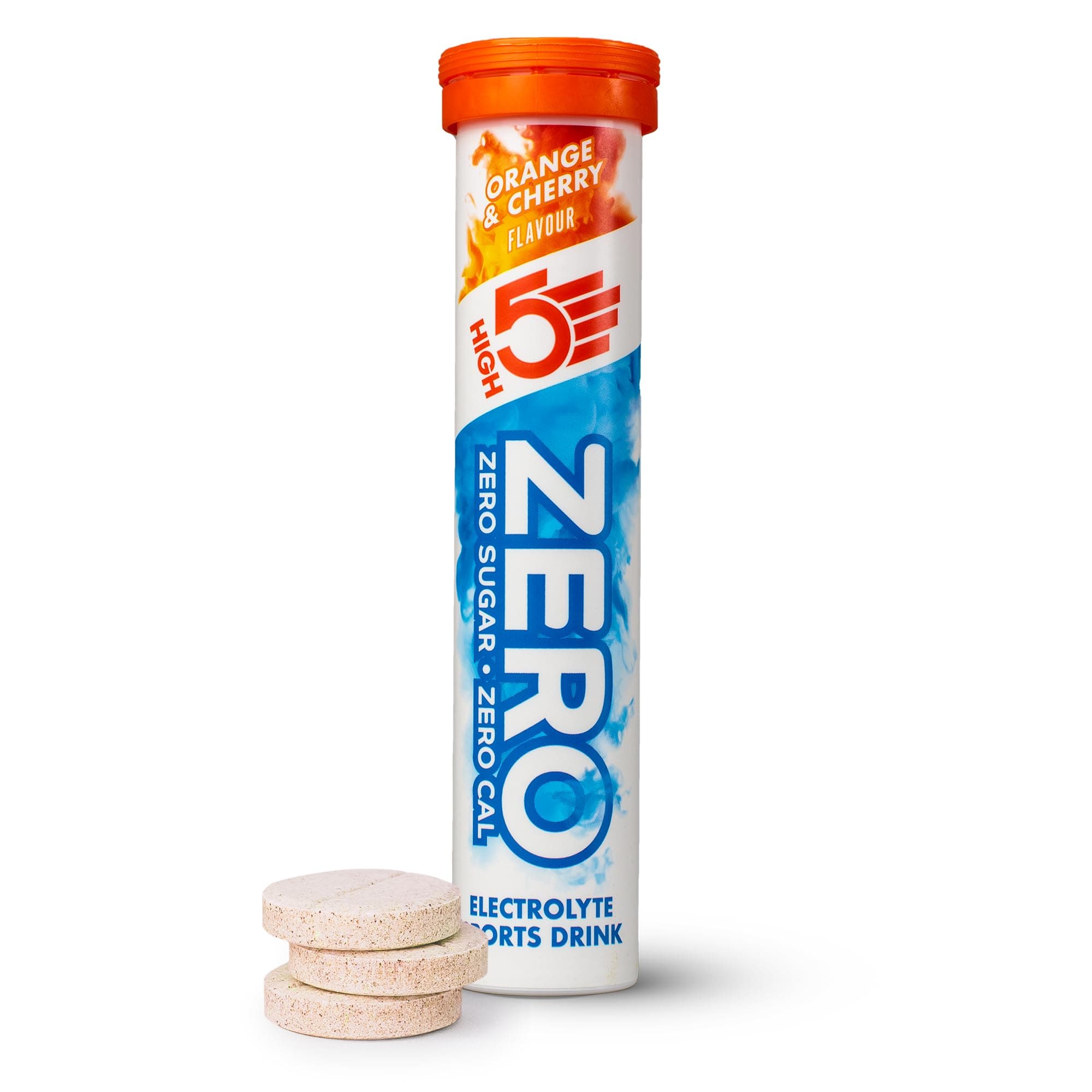 HIGH5 ZERO Electrolyte Tablets - Hydration Tablets Enhanced with Vitamin C - 0 Calories & Sugar Free - Boost Hydration, Performance & Wellness - Orange & Cherry (20x, Pack of 1)