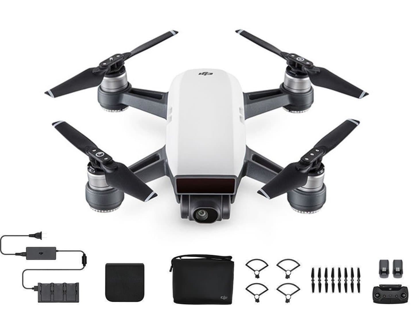 DJI Spark, Fly More Combo, Selfie Drone, Alpine White