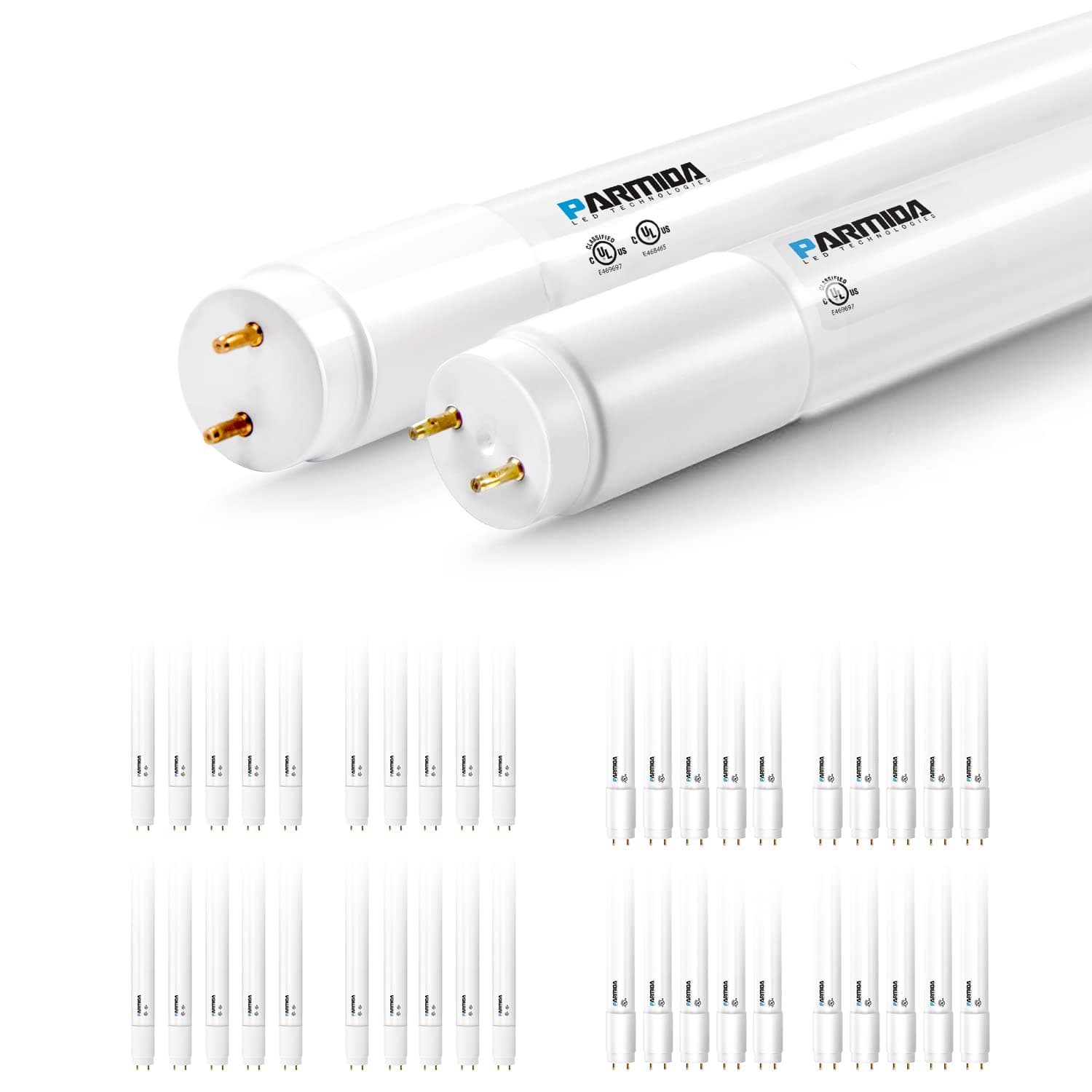 Parmida LED Technologies20-Pack 4FT LED T8 Ballast Bypass Type B 3000K (Soft White) and 20-Pack 4FT LED T8 Hybrid Type A+B 3000K (Soft White)