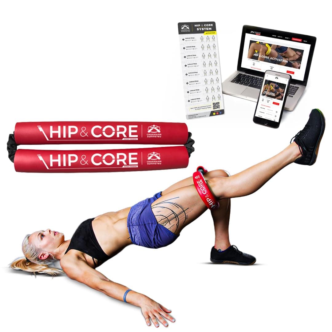 Crossover Symmetry Hip & Core System - Loop Resistance Home Workout Bands to Stretch and Strengthen Legs, Butt, HIPS, Thighs and Glutes, Includes Online Exercise & Training Guide