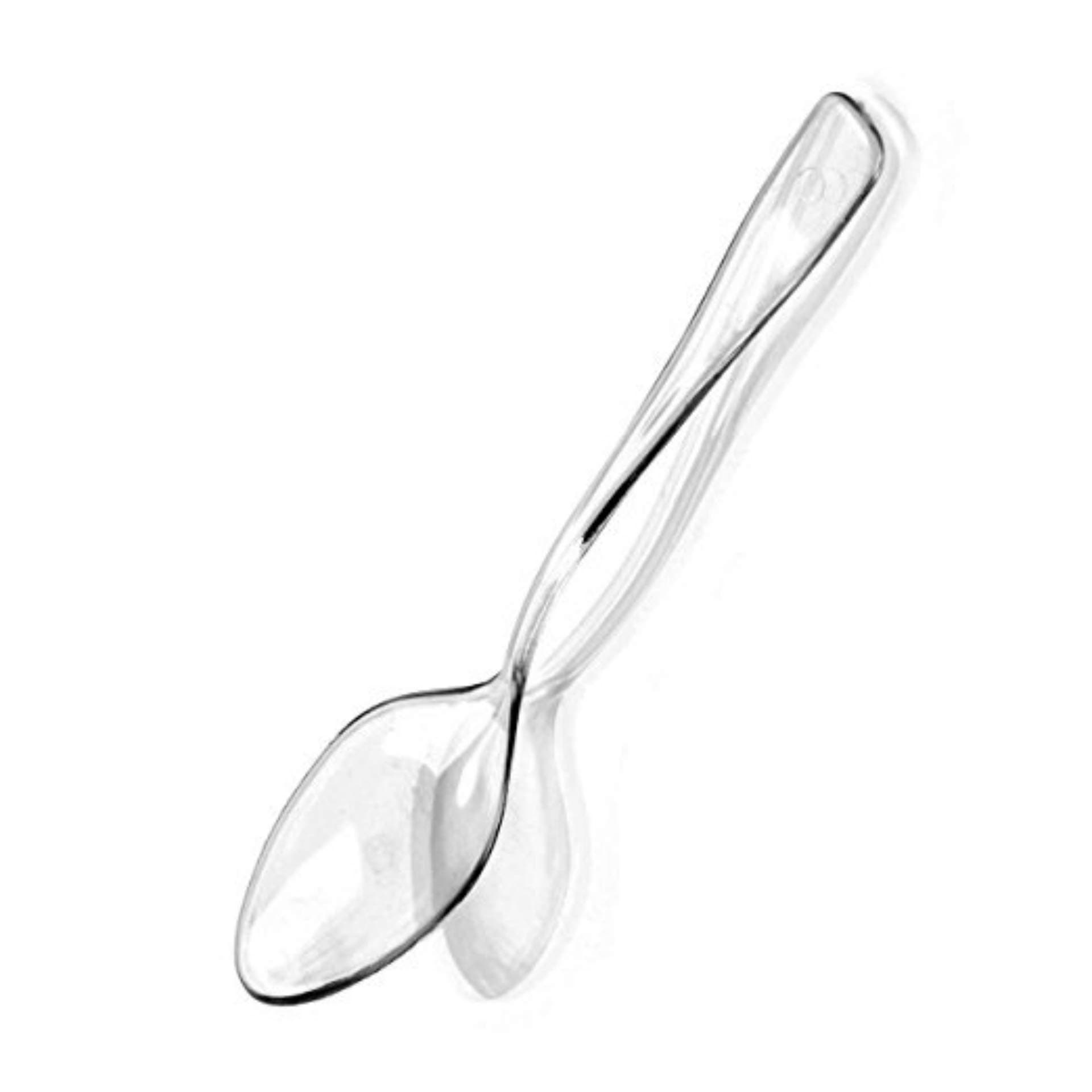 Zappy 100 Clear Plastic Mini Spoons 3.75" Plastic Spoon Small Spoon Great Dessert Spoon or Ice Cream Spoon Disposable Plastic Spoons Mini Tasting Spoons Dessert Spoon