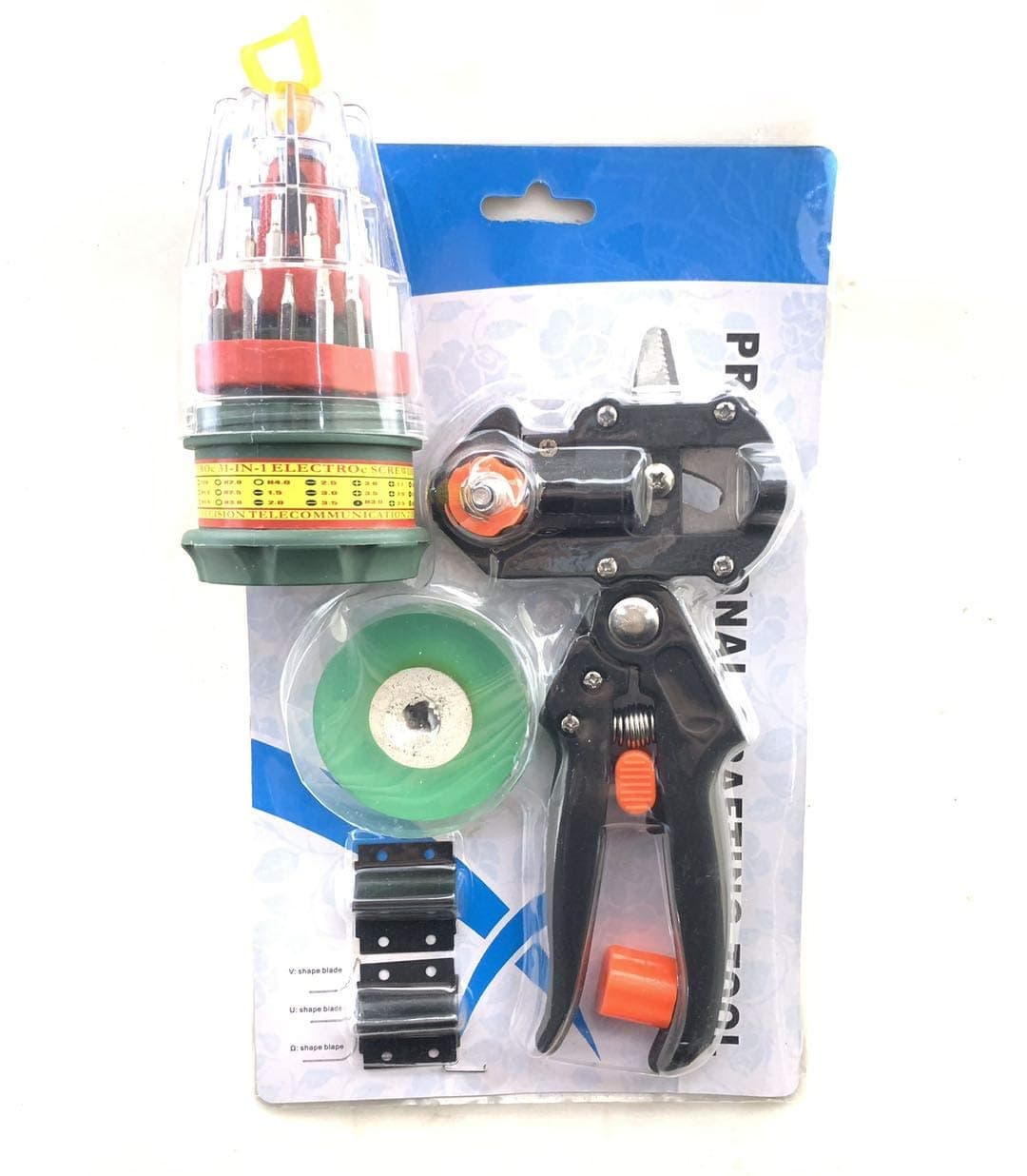 HYLAN 2-in-1 Grafting Tools Pruner Kit With 31 PCS Screwdriver Set, V-Graft Omega-Graft and U-Graft, Perfect for Fruit Tree Grafting