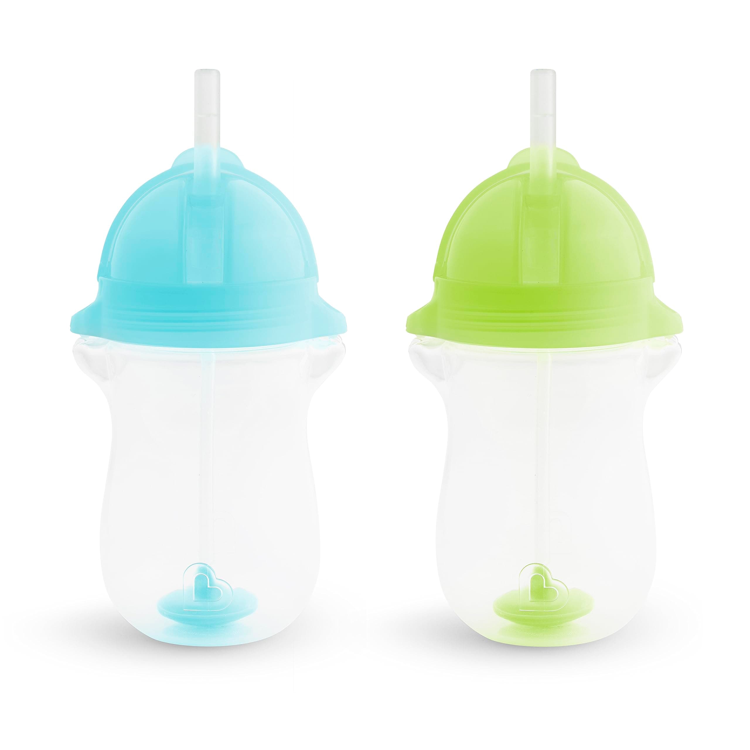 Click Lock Any Angle 2 Piece Weighted Straw Cup, Blue/Green (Plastic), 296 ml