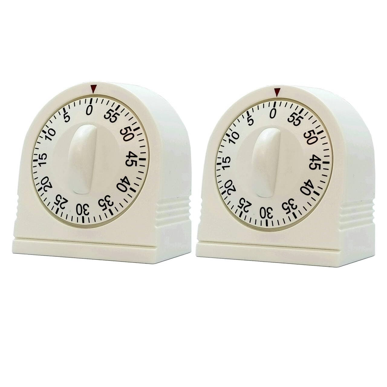 60 Minute Wind Up Timer, Visual Mechanical Timer with Loud Alarm, Manual Countdown Timers for Classroom, Home, Study and Cooking (2 Pack)