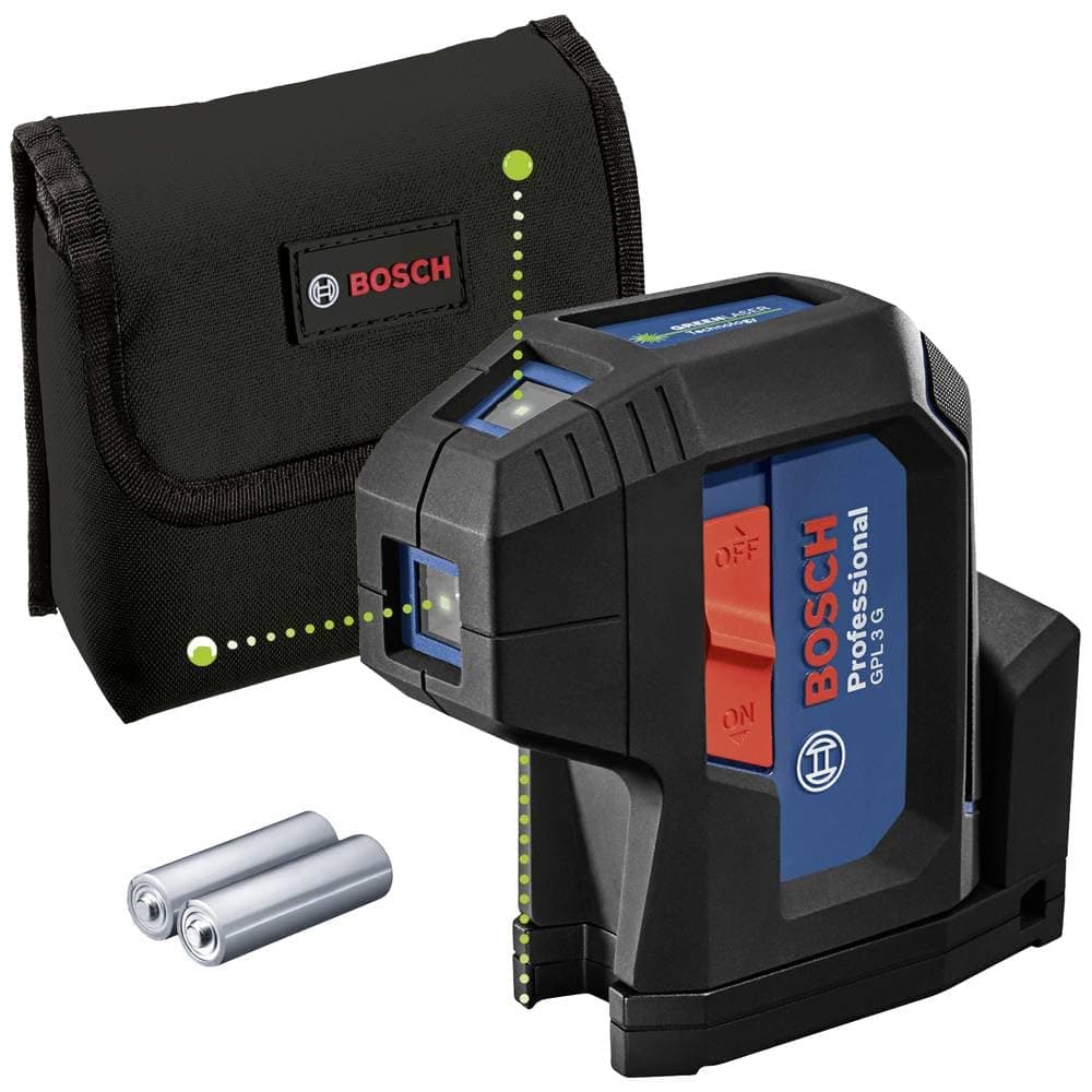 Bosch Professional 3 Point Laser GPL 3 G (green laser, Working range: up to 30 m, Pouch)