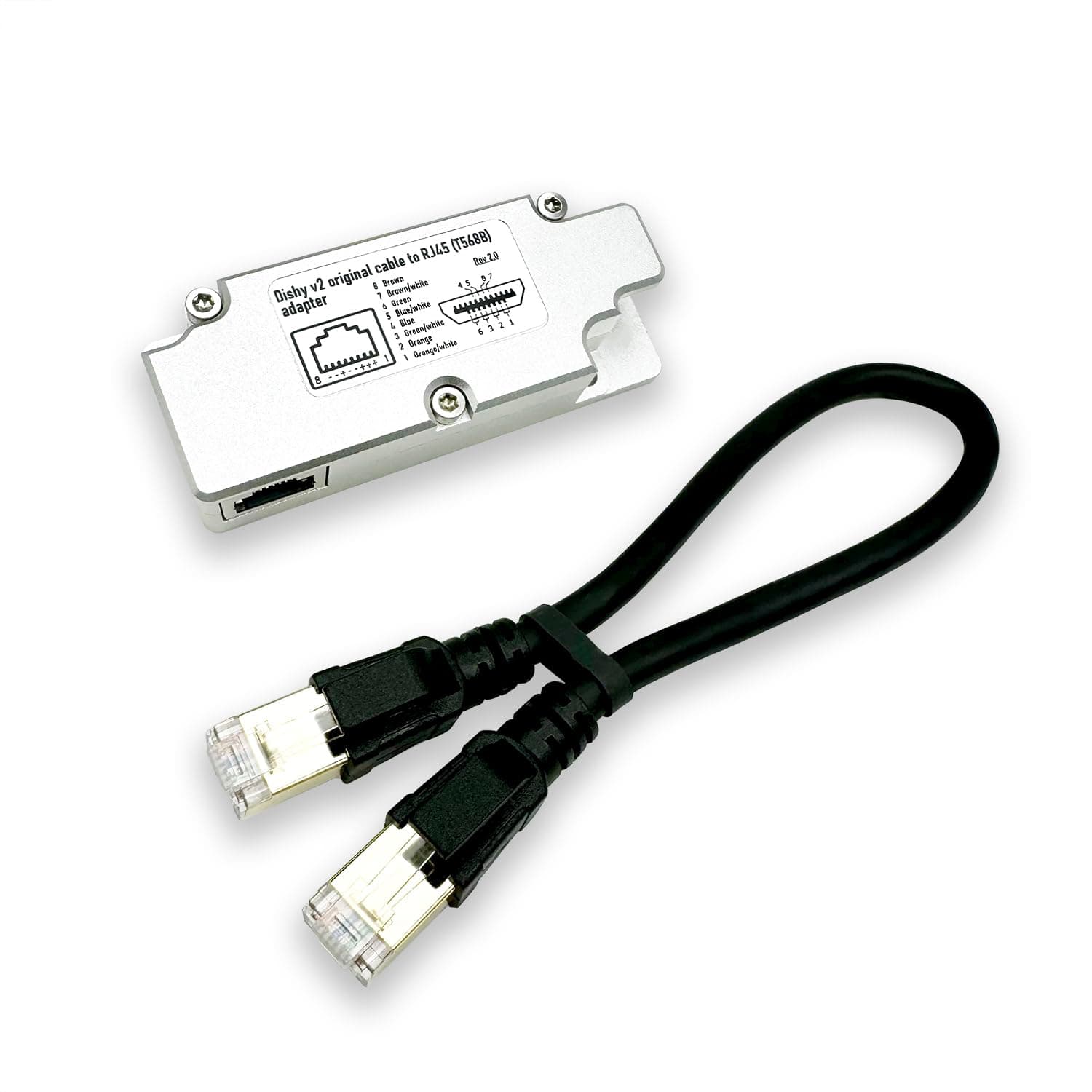 Rectangular Dishy Cable Adapter to RJ45. Connect Your Dishy V2 to PoE Injector Quickly and Easily.