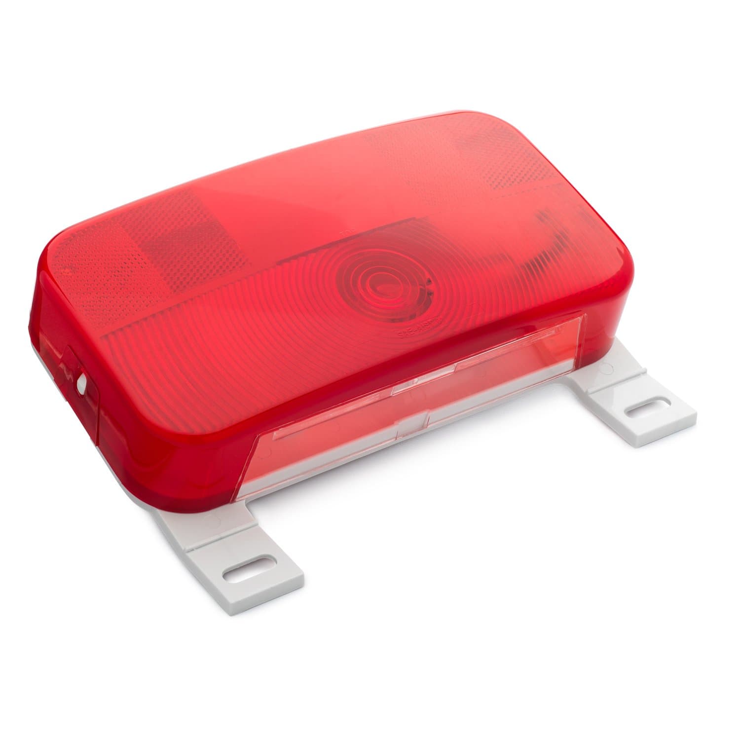 Lumitronics Red Surface Mount Light, License Bracket and License Light, Stop/Turn/Tail for RV, Trailer, Camper, 5th Wheel, Motorhome (White)