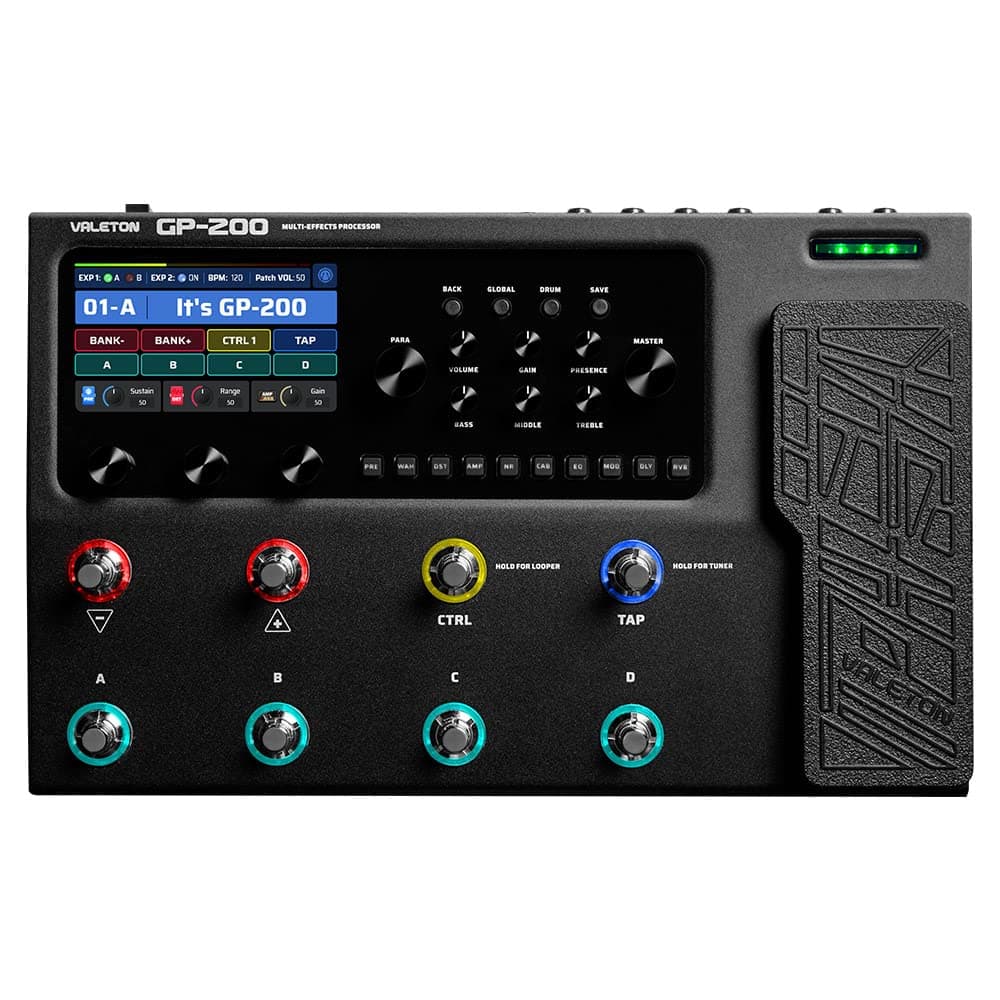Multi Effects Processor Multi-Effects Pedal with Expression Pedal FX Loop MIDI I/O Guitar Bass Effects Pedal Amp Modeling IR Cabinets Simulation Stereo OTG USB Audio Interface GP-200
