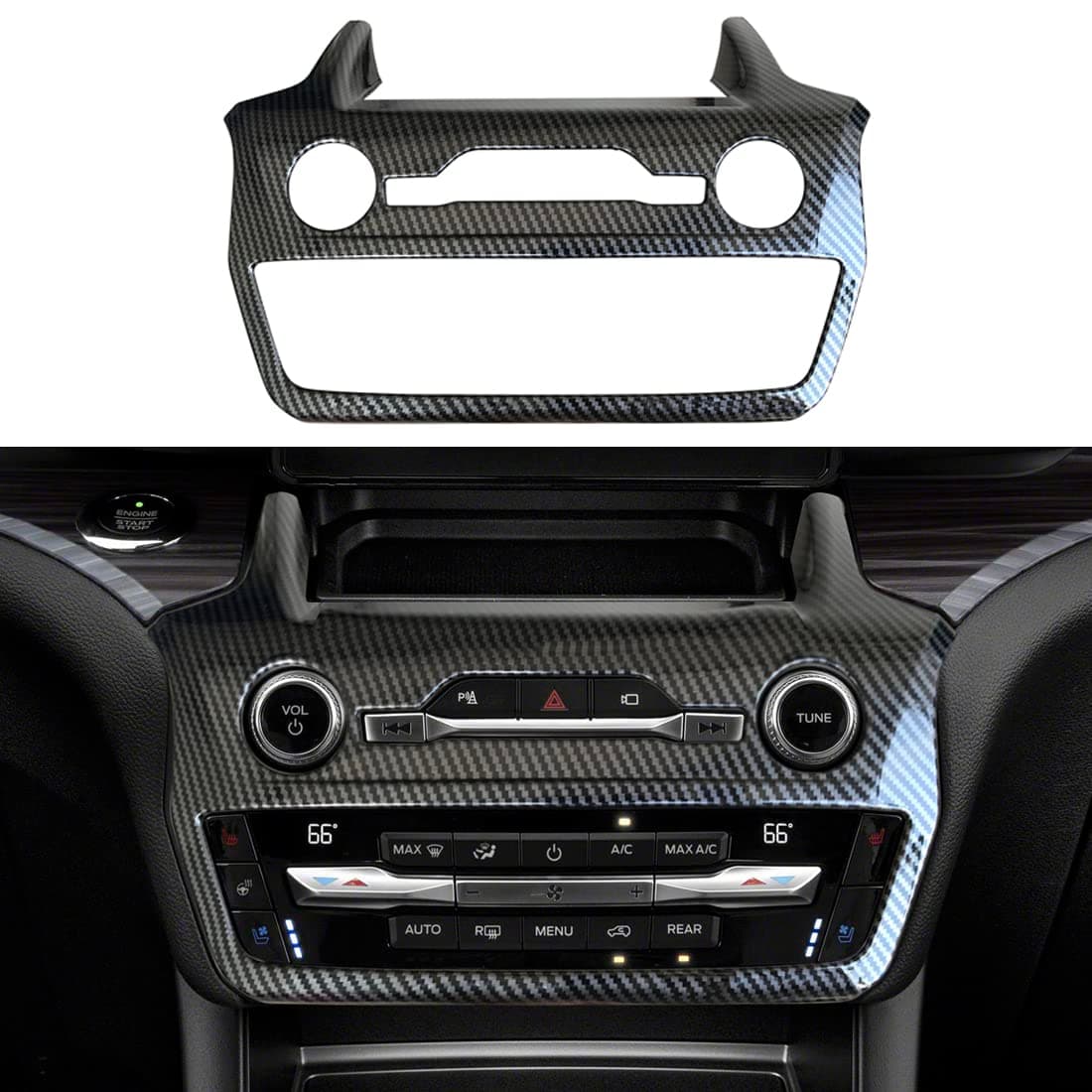 ruihe Center Dash ​Radio Audio Control Panel Automatic Climate AC Heater Temperature Control Cover Trim Fit for Ford Explorer 2020 2021 2022