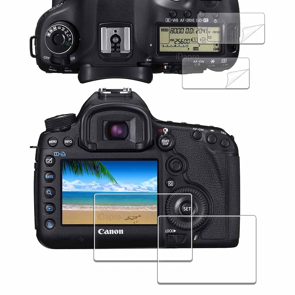 Screen Protector for Canon EOS 5D Mark IV 4 / 5D Mark III 3+ PET Top Screen Protector [2+2 Pack], Tempered Glass Easy Installation