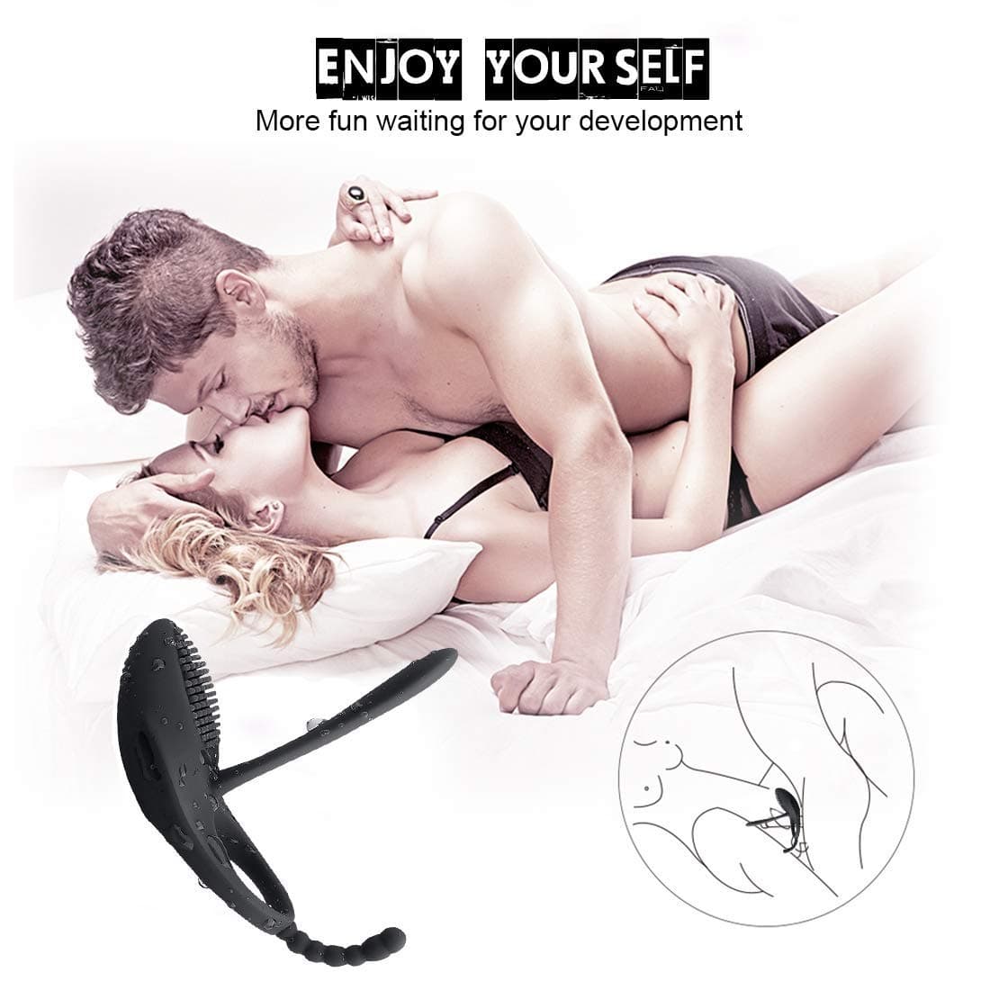 Massage Delay Ring for Men, Silicone Lǒck Ring Strong Vibration Silicone Massage