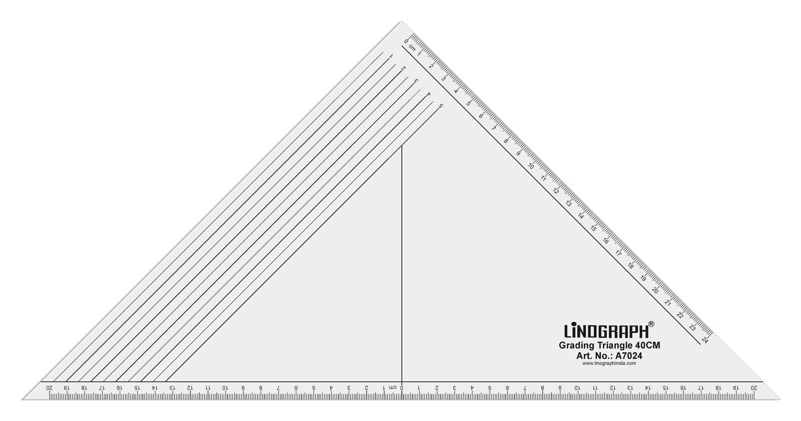 Linograph 40 cm Grading Triangle Ruler Fashion Desinging Pattern Making Scale