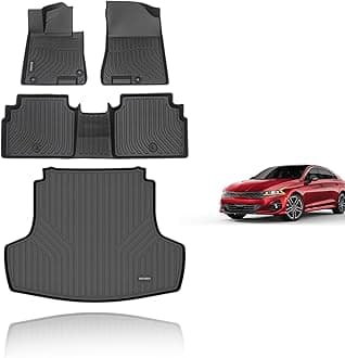 KELCSEECS Floor Mats & Cargo Liner Custom for Kia K5 2021-2026(FWD Only) & Hyundai Sonata 2020-2026(FWD Only) All Weather Protection TPE Floor Liners Front& Rear Row Full Set Accessories Black
