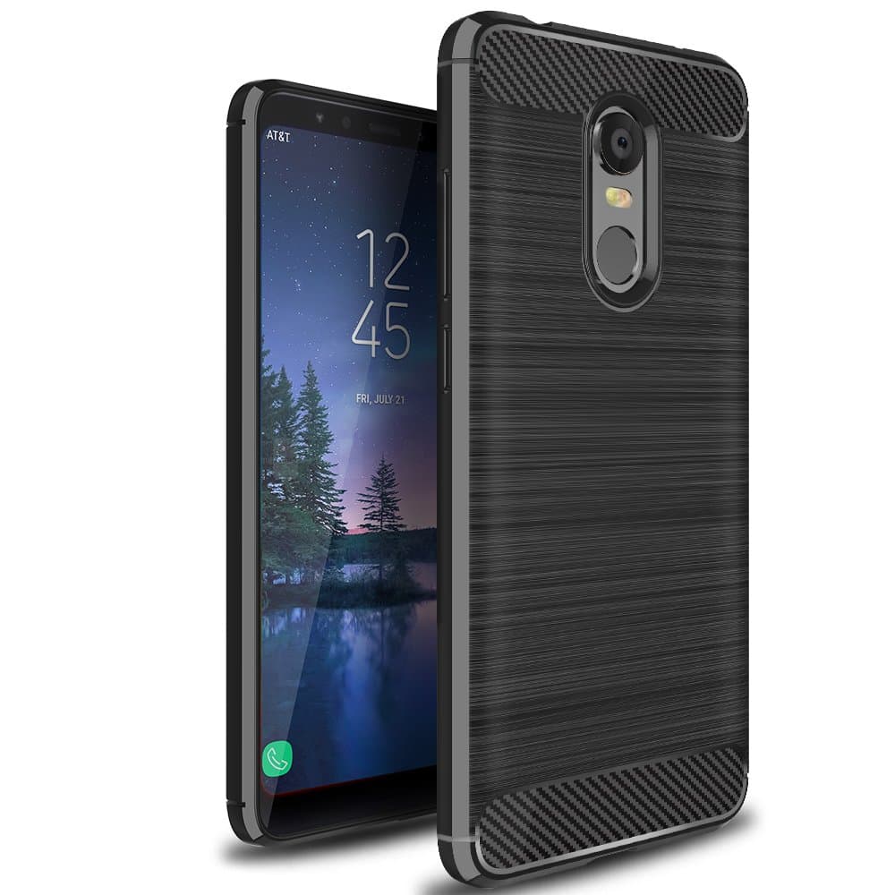 XvDsu Xiaomi Redmi 5 Plus Case, Durable Shock Absorbing Rugged Armor Case Ultra Slim Carbon Fiber Design Cover for Xiaomi Redmi 5 Plus Black