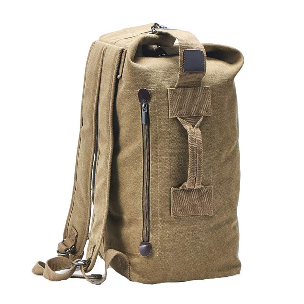 Military Duffel Bag Top Load Double Strap Canvas Backpack Army Travel