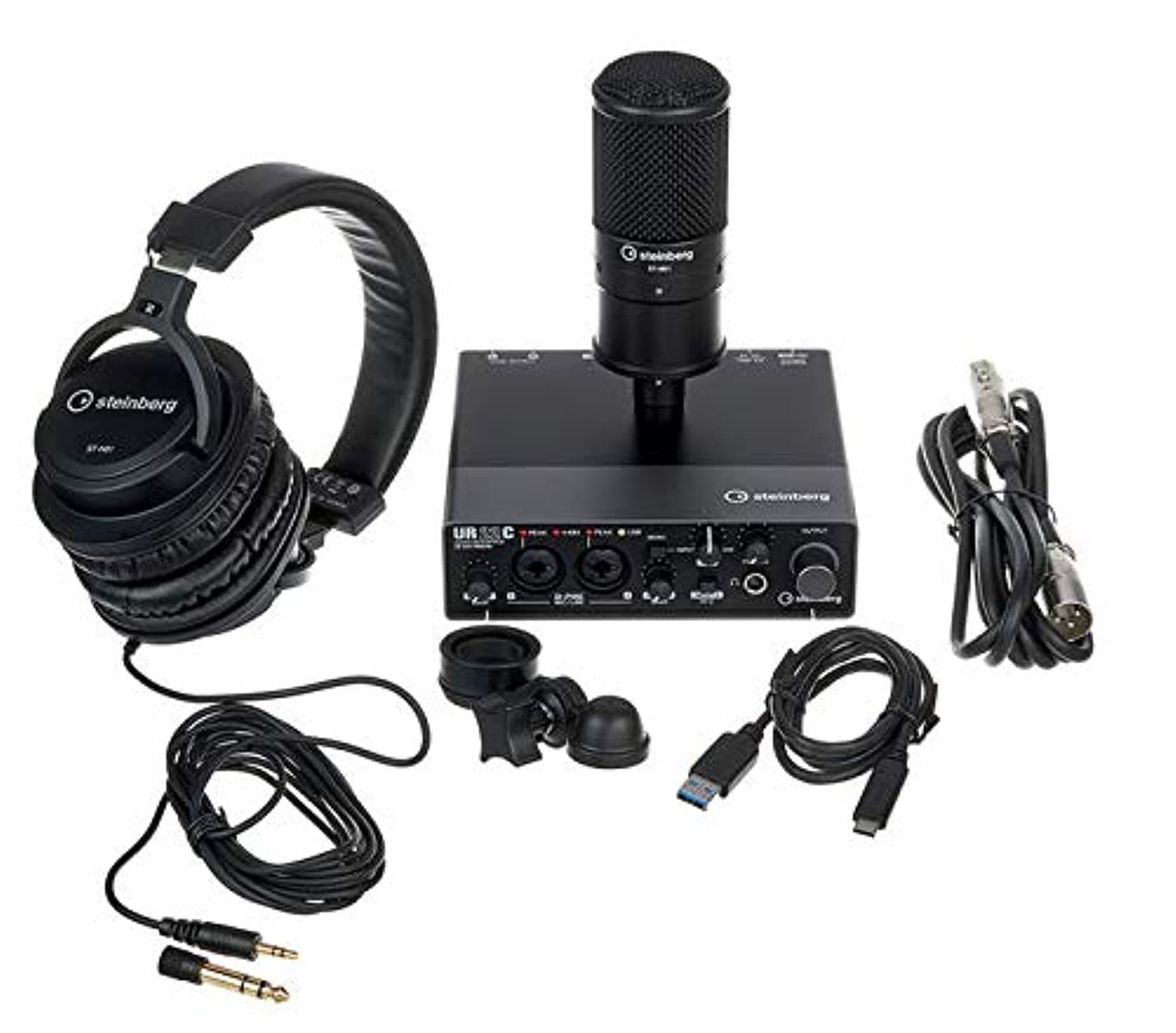 Steinberg UR22C Recording Pack with USB 3.0 Audio Interface, Condenser Microphone, and Headphone