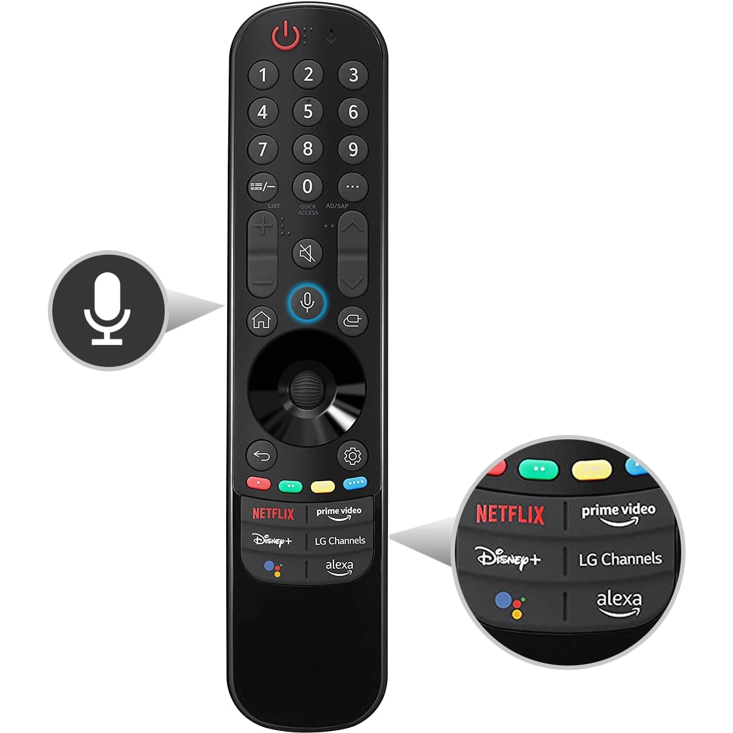Magic Remote Replacement for LG Smart TV Remote with Alexa Voice and Pointer Function, Compatible with LG UHD OLED QNED NanoCell 4K 8K 2018-2024 Model TVs
