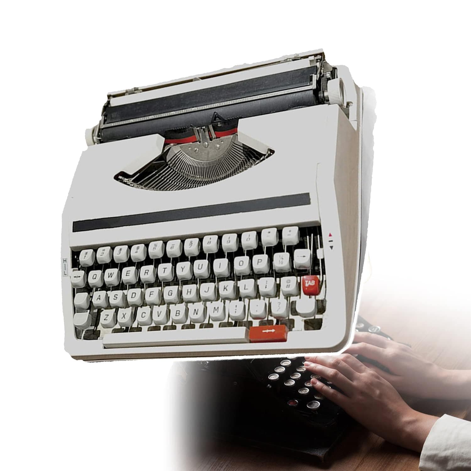 Retro Manual Typewriter(Able to Type),Raditional Manual Typewriter, with Carry Case, Portable + Easy to Use, for Living Room, Bedroom, Study,A
