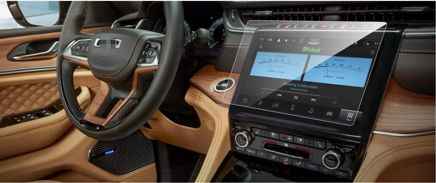 SATIS Screen Protector Compatible with 2021-2024 ALL NEW Grand Cherokee L Uconnect 5 10.1-inch Touchscreen，Anti Scratch,Bubble Free,9H Hardness Tempered Glass