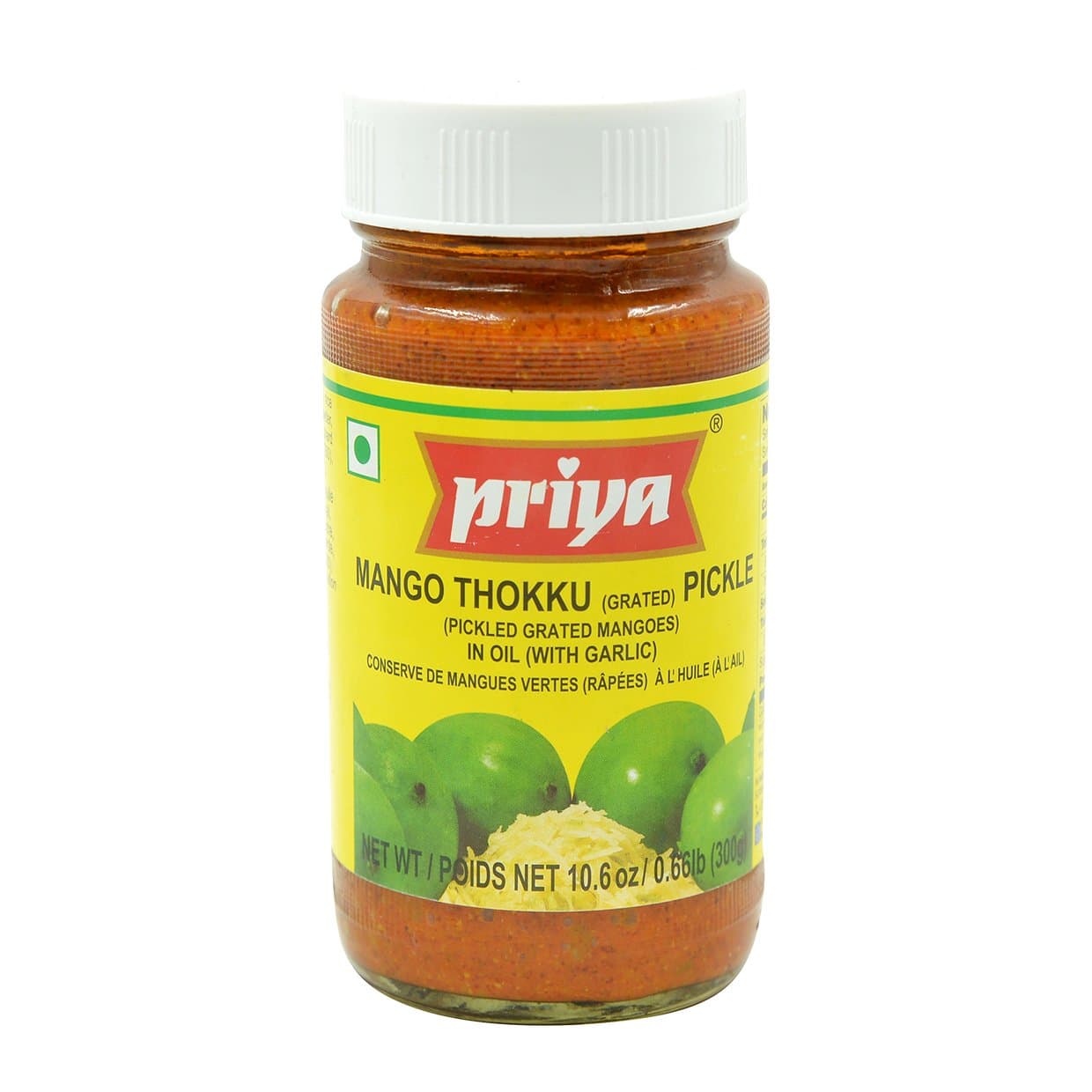 Priya Thokku (Shredded) Mango Pickle with Garlic