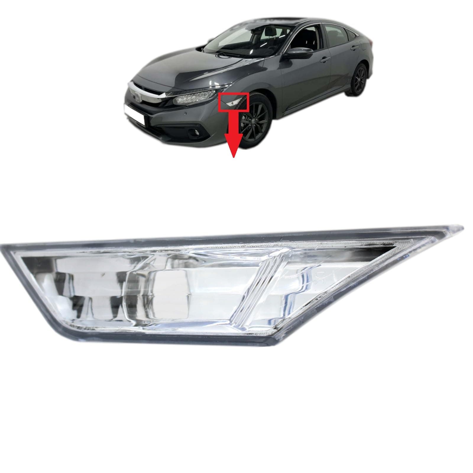 Indicator Turn Light Marker Lens Left Side Marker Light Lamp Lens Clear For Honda Civic 2015-2020 34350TETH01 34350-TET-H01