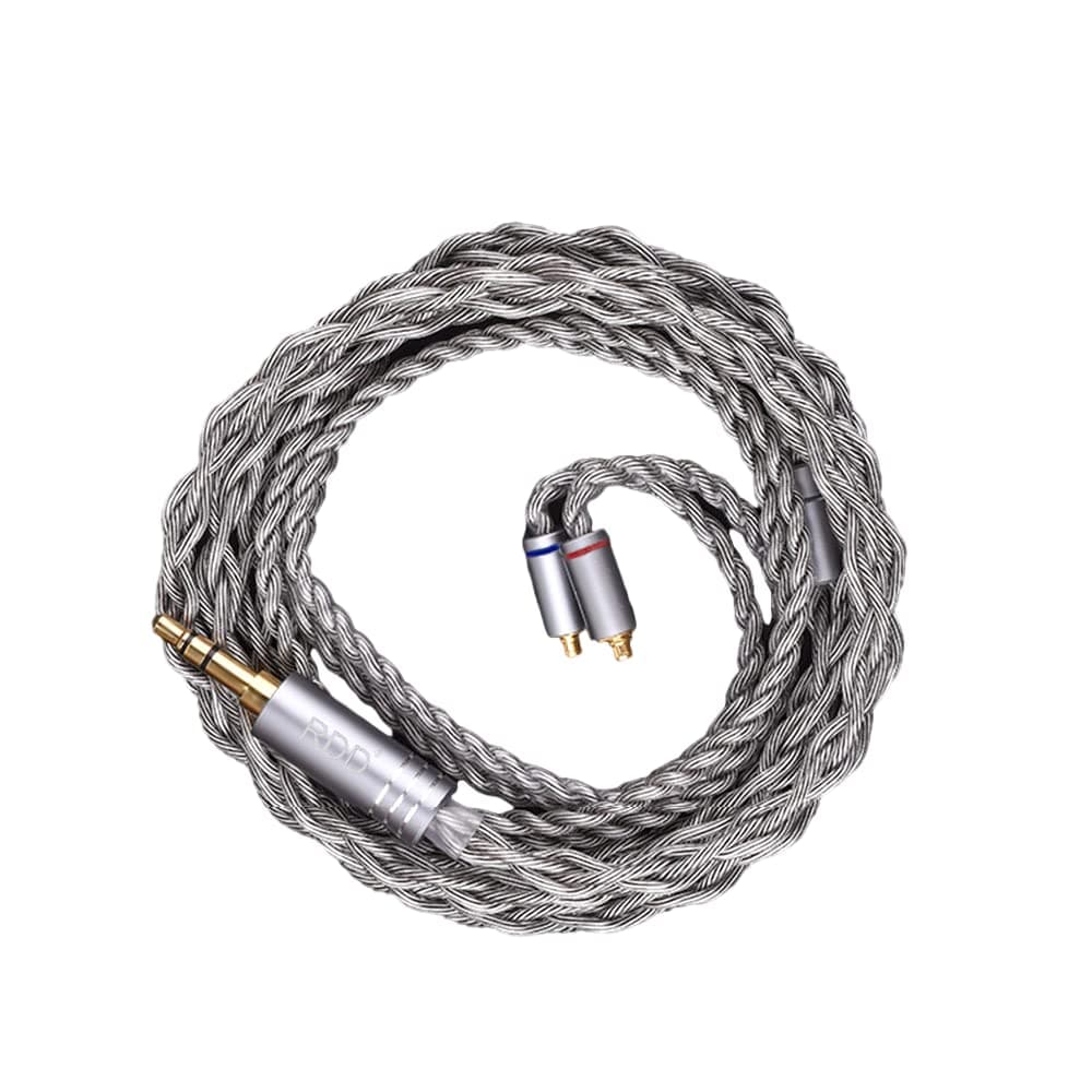 RDDIEM Cable MMCX Interface Silver Plated, 1.2m Length, 24K Gold-Plated Balanced Audio Plug, High-Fidelity Wire Sound for in Ear Monitor Headphones