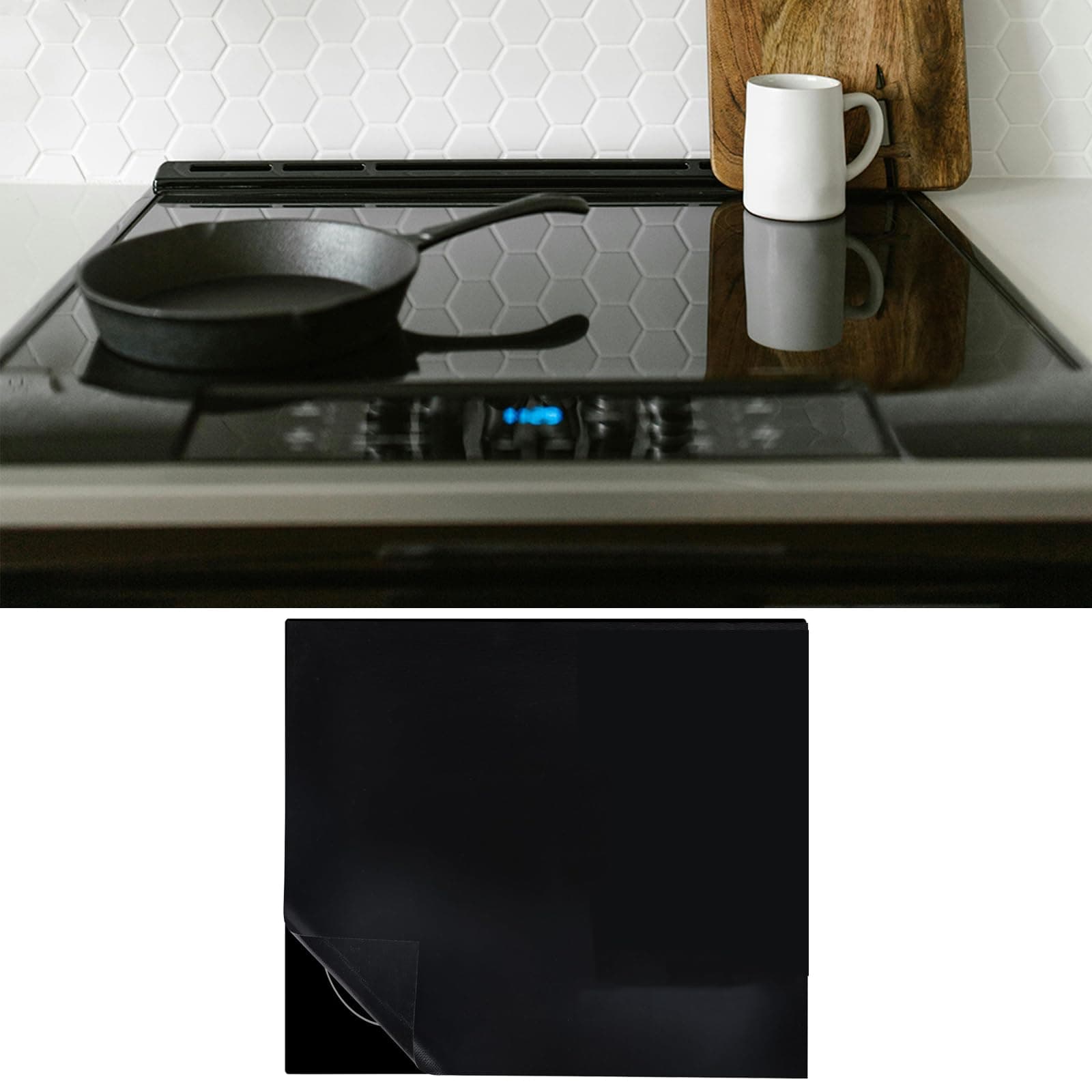 Induction Hob Protector Mat, Large Silicone Hob Covers for Induction Hob Anti-Slip Mats (Magnetic) Cooktop Scratch Protector Cover Heat Insulated Mat (24x21in)