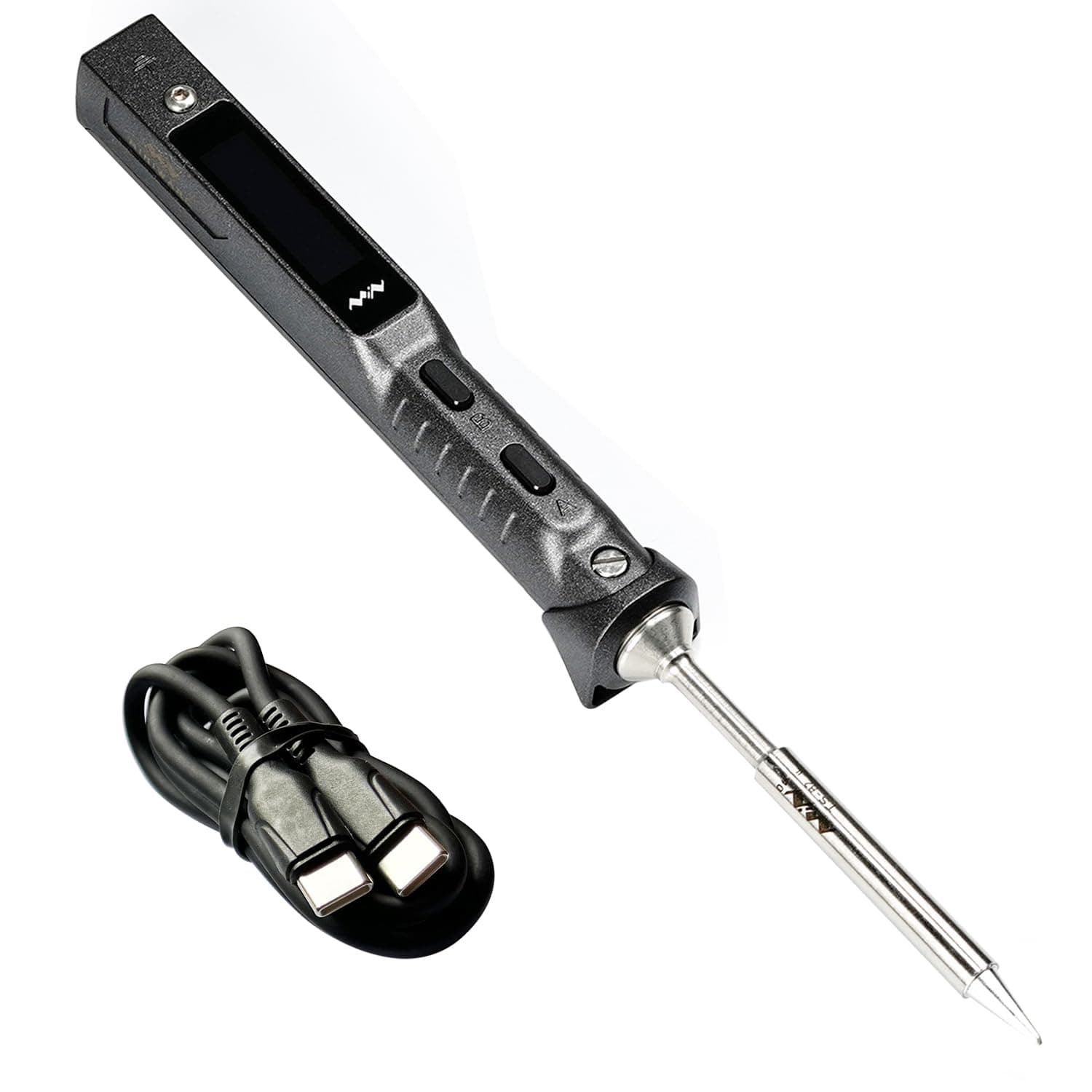 YKEY Original TS101 Smart USB-C Portable Digital Electronics Soldering Iron Station Kit Adjustable Temperature OLED Programmable Welding Tool TS100 Upgraded(TS-B2 Tip)