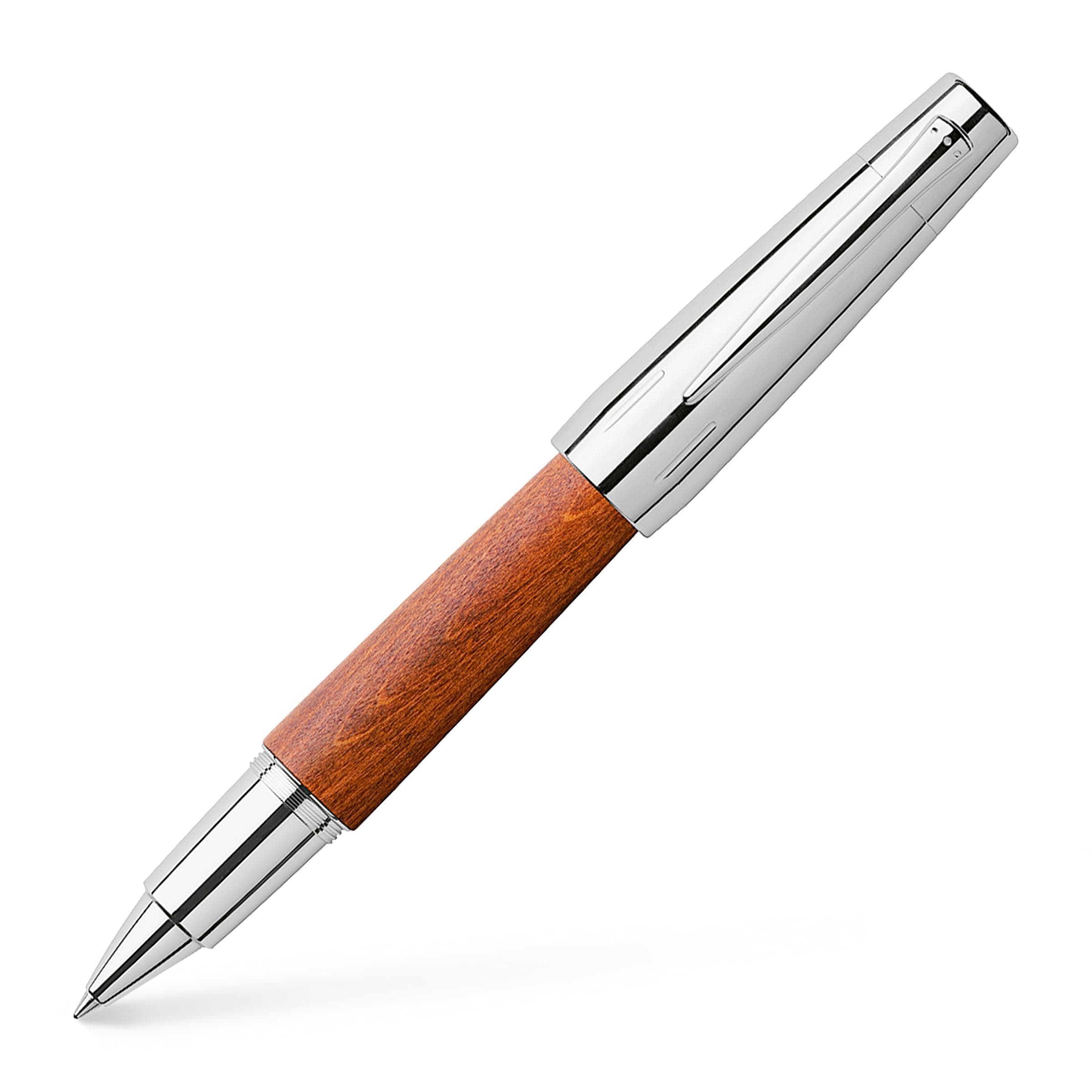 e-motion Wood and Chrome Rollerball Pen - Brown