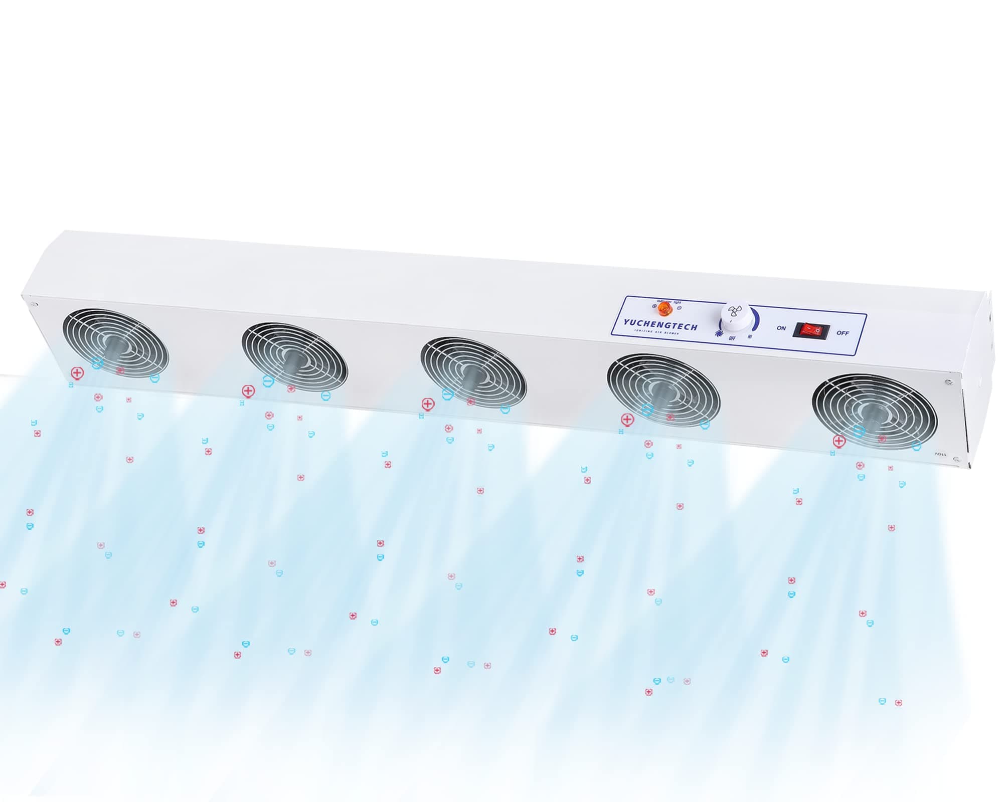 YUCHENGTECH Ionizing Air Blower Static Eliminator Anti Static Ionizer ESD Ionizer Anti Static Blower Multi-ESD Fan Suspended 110V(5-Fan)