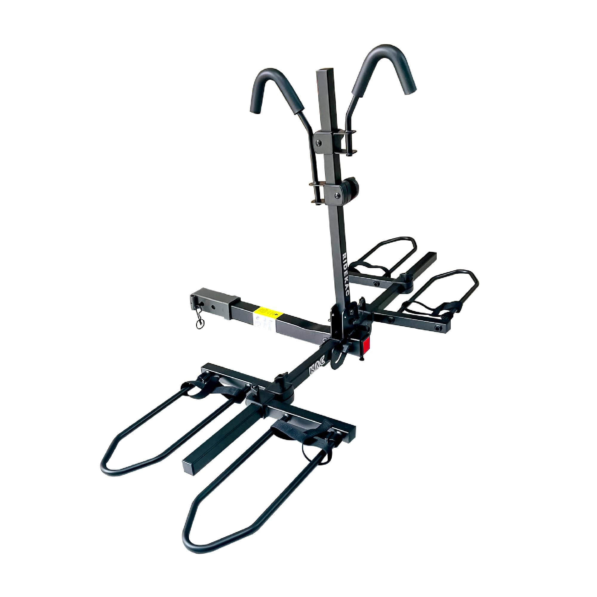 KAC Premium Bike Rack for Car, SUV, Hatchback Mount - Anti-Wobble Hitch & Quick Release Lever for Bikes - Heavy Duty Bicycle Carrier, Easy to Assemble/Install - Tire & Frame Straps Included (2 Bikes)