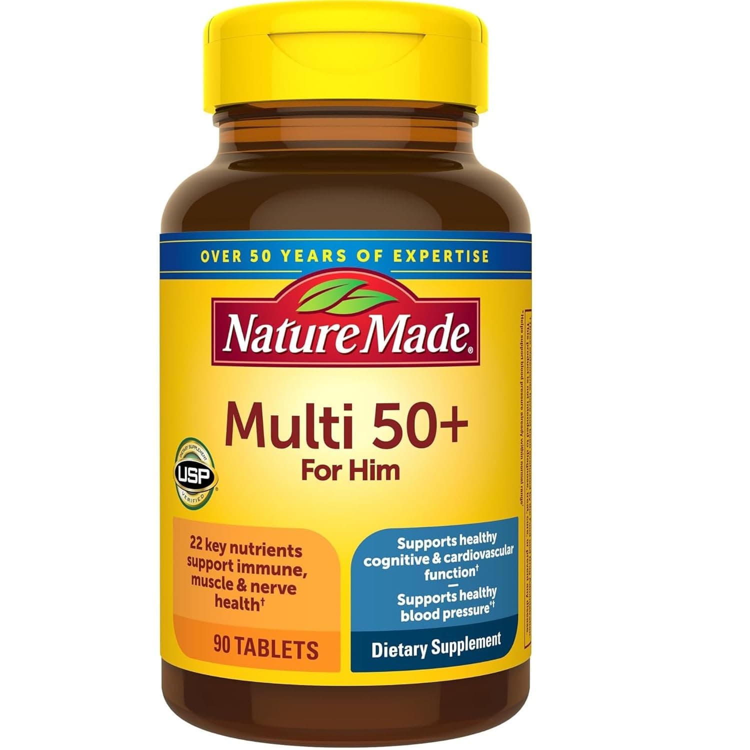 Multi for Him 50+ Dietary Supplement Tablets 90 ea (Pack of 4)