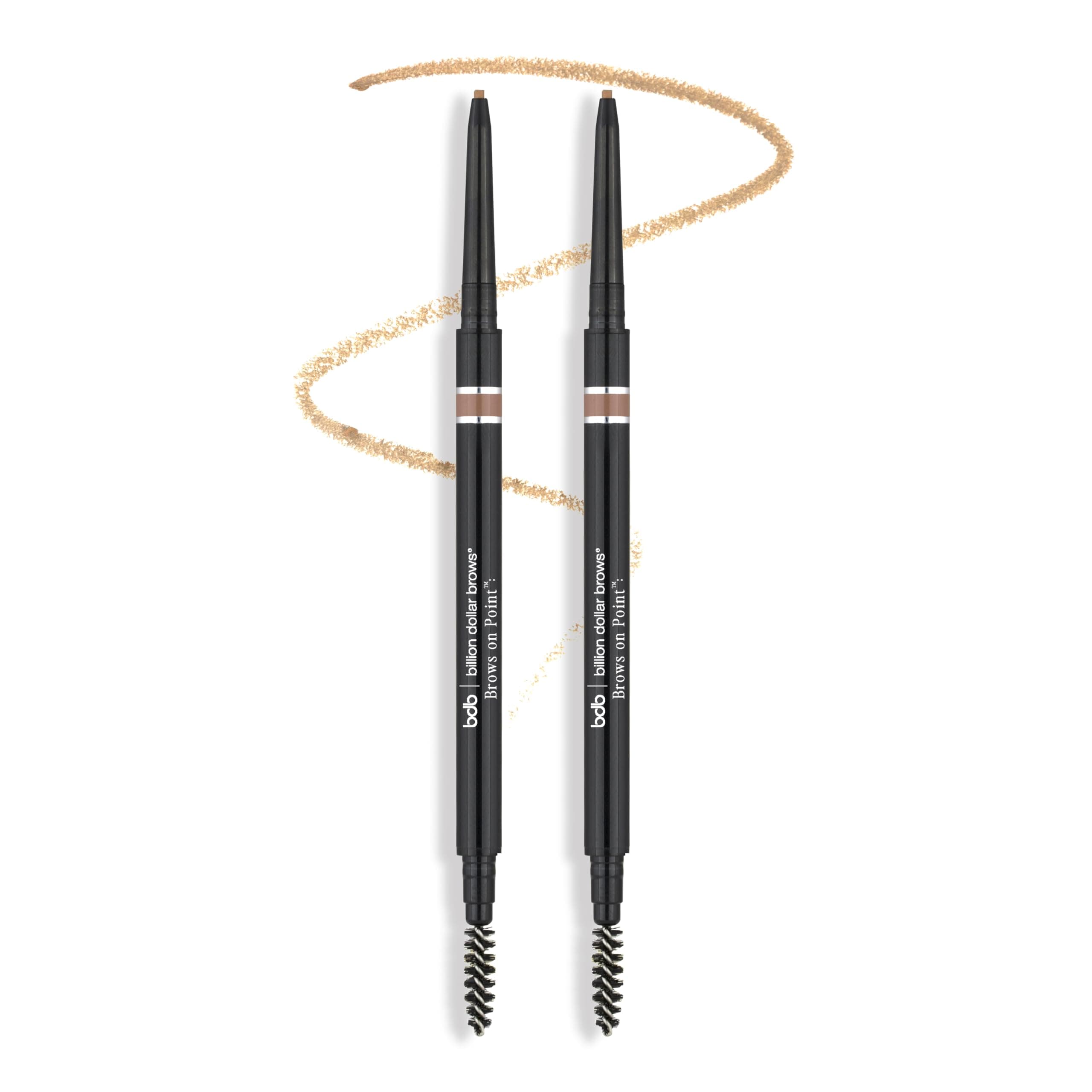 bdb Brows on Point Micro Brow Pencil - Precision Tip & Spoolie, Waterproof, Define, Shape & Fill Brows, Blonde, 2-Pack