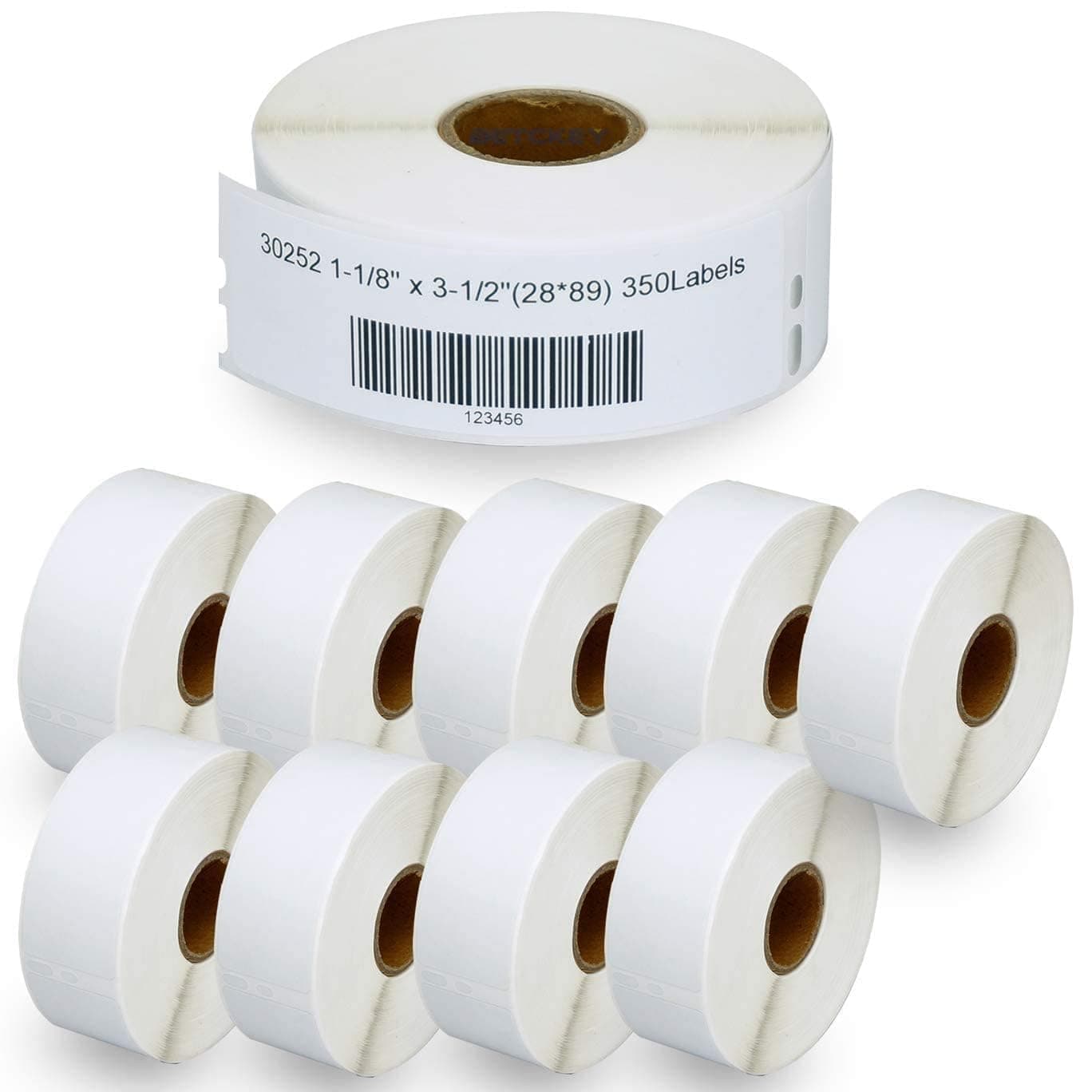 Compatible DYMO 30252 (1-1/8" x 3-1/2") Address & Barcode Labels - Compatible with DYMO Labelwriter 450, 4XL, NOT Fit 550 & 5XL [10 Rolls/3500 Labels]