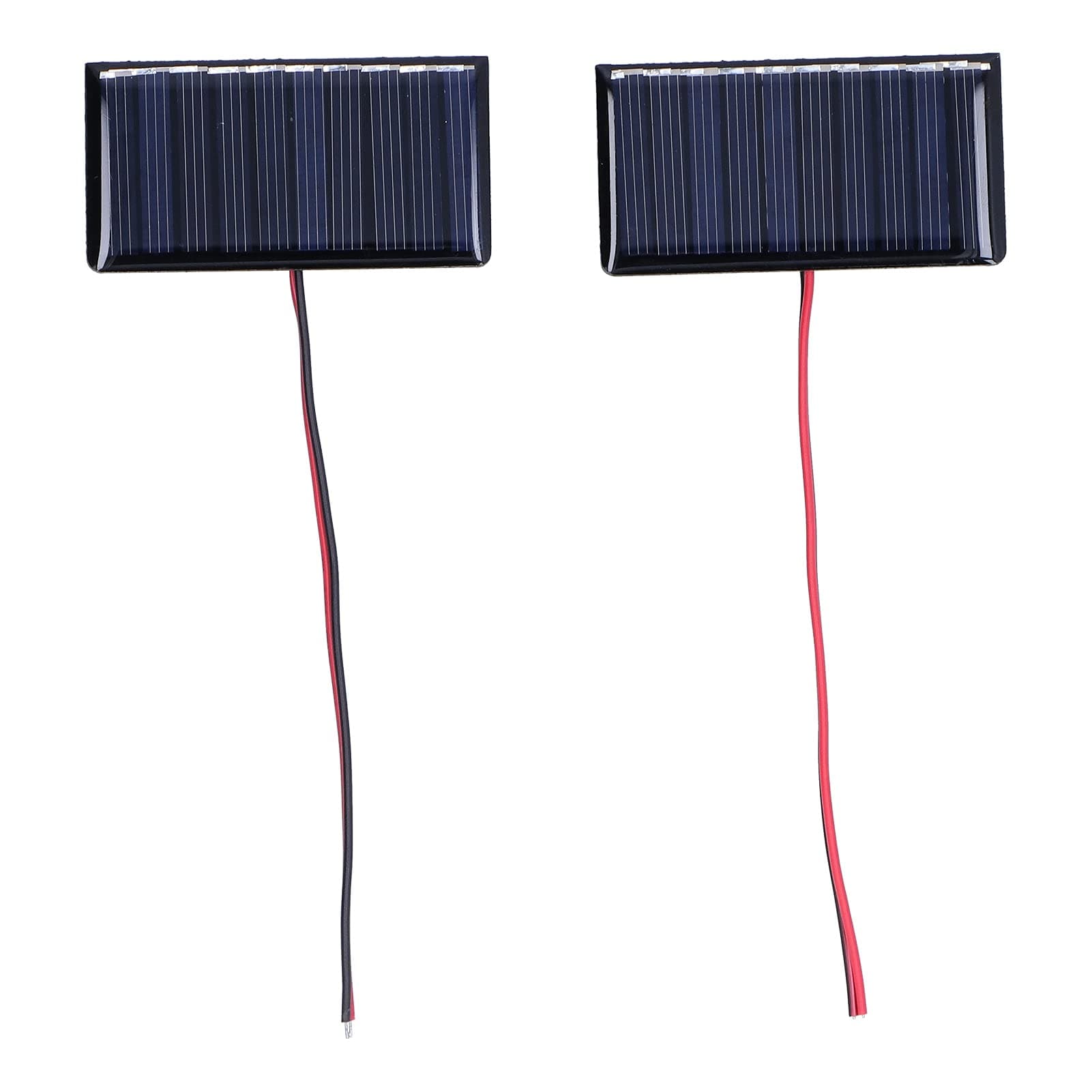 2Pcs Solar Panel Module 0.3W 5V 68x36mm Polysilicon Micro Mini Power Solar Cells for Low‑power Electrical Appliances Emergency Lights