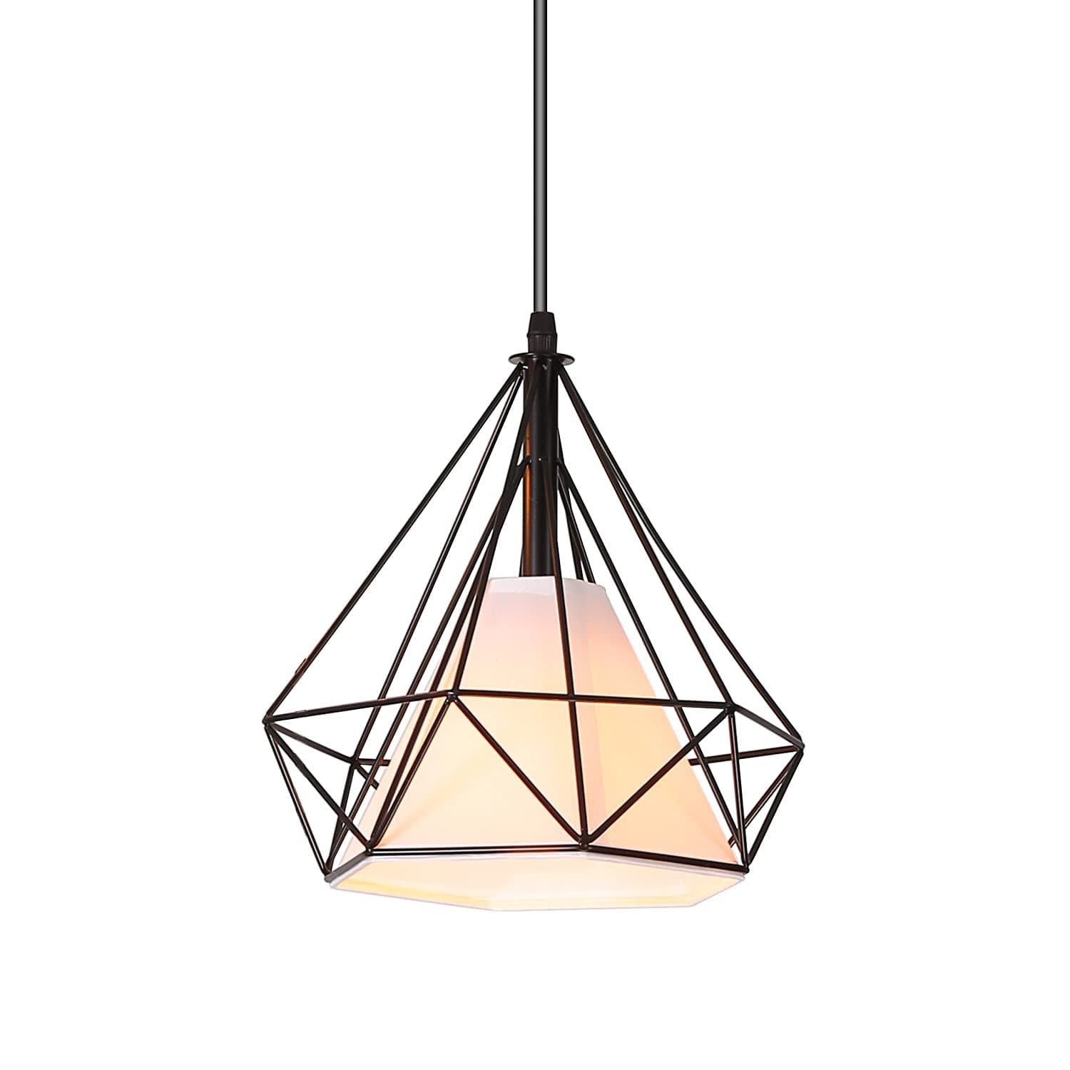 FAISHILAN Light Shade Ceiling Black Ceiling Light Shades Pendant Light Fitting Birdcage Lampshade Ceiling Light Fixture Lamp Shades for Indoor Bedroom Living Room Suitable E27 Light Bulb with Wire