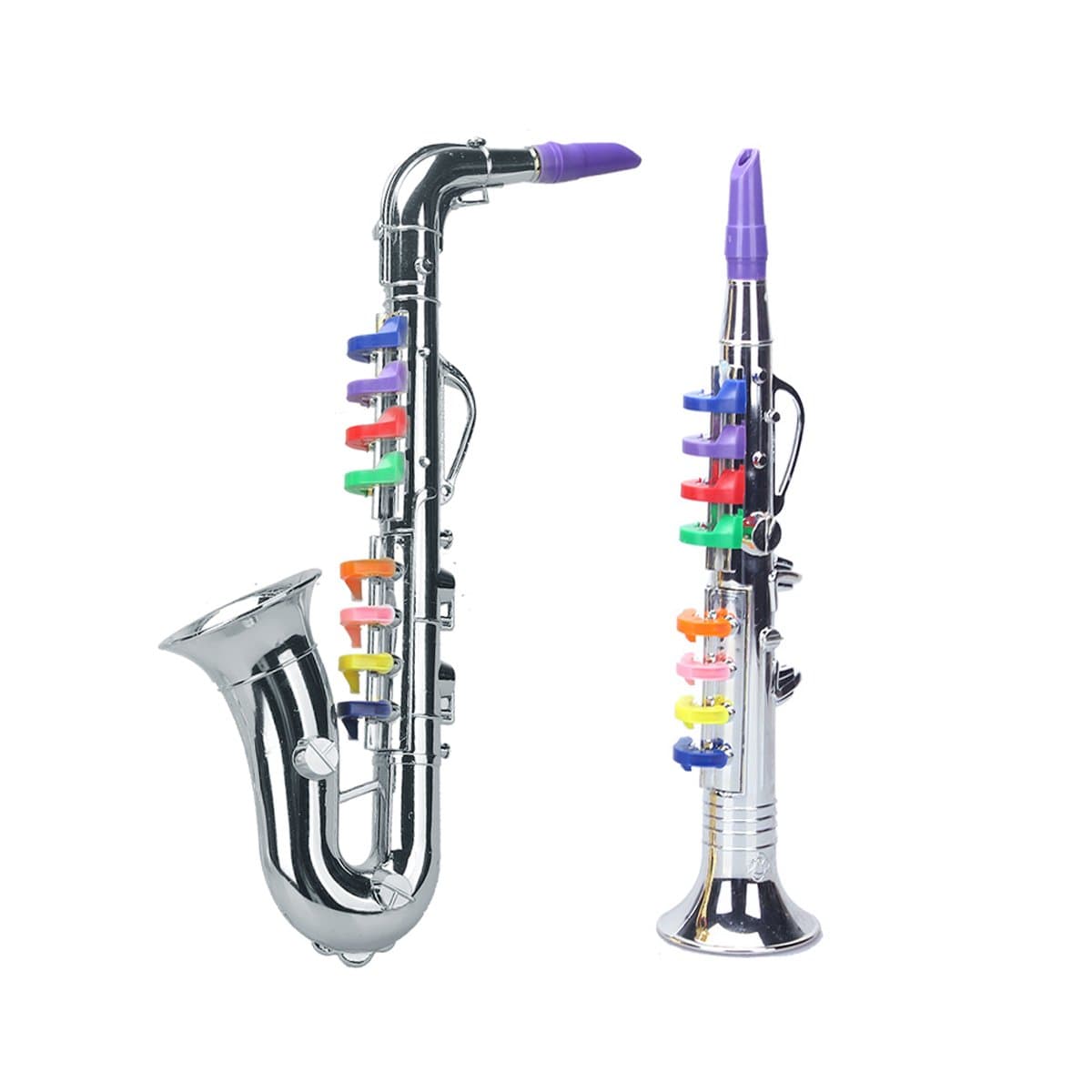 Crystalbella Music Wind Instruments for Decoration Instruments Silver Set of 2